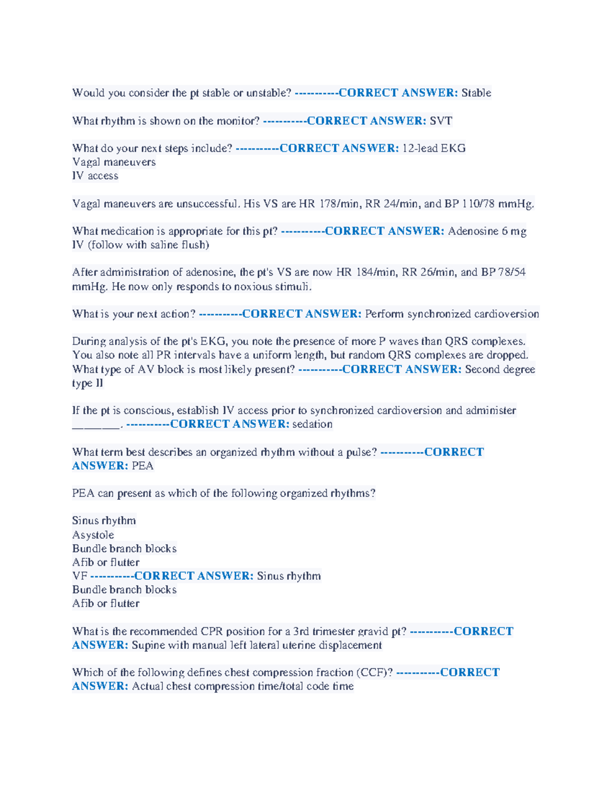 NURS 402-5 - NURS 402 PRACTICE 3 - Would you consider the pt stable or ...