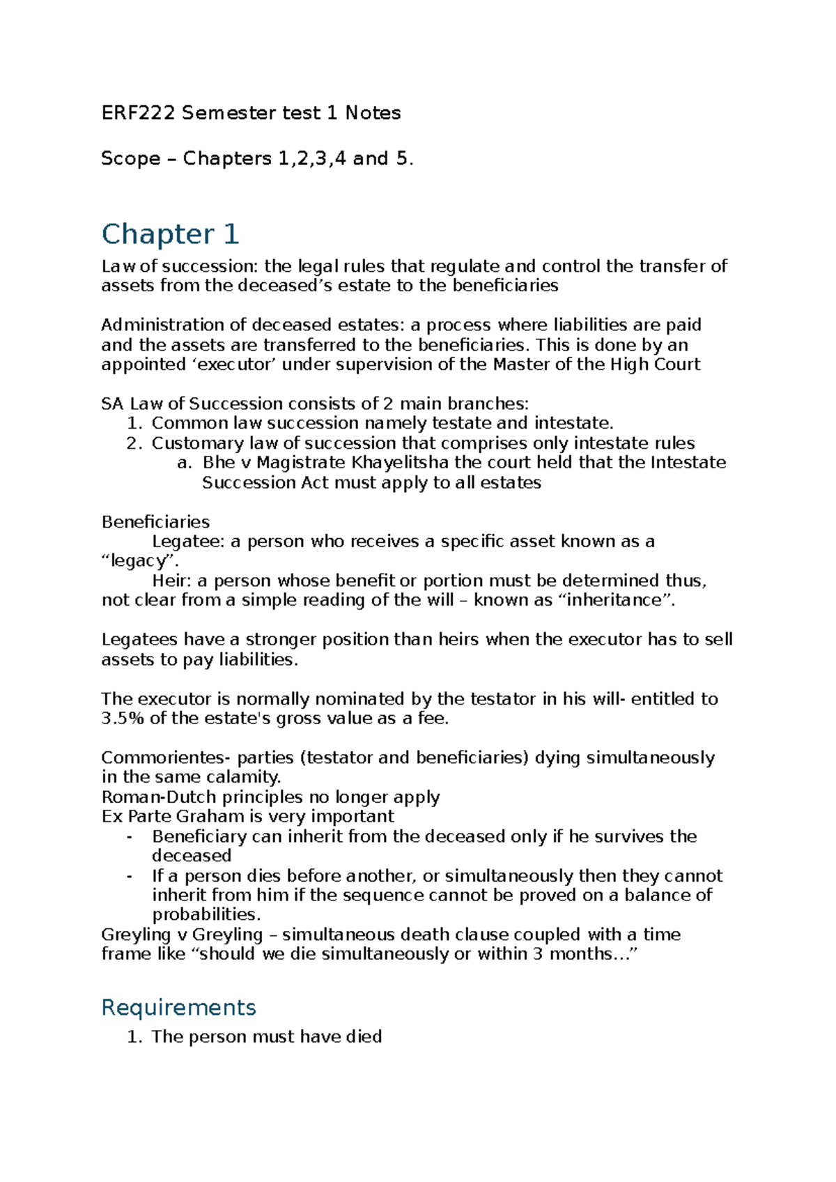 ERF222 Semester test 1 Notes - ERF222 Semester test 1 Notes Scope ...