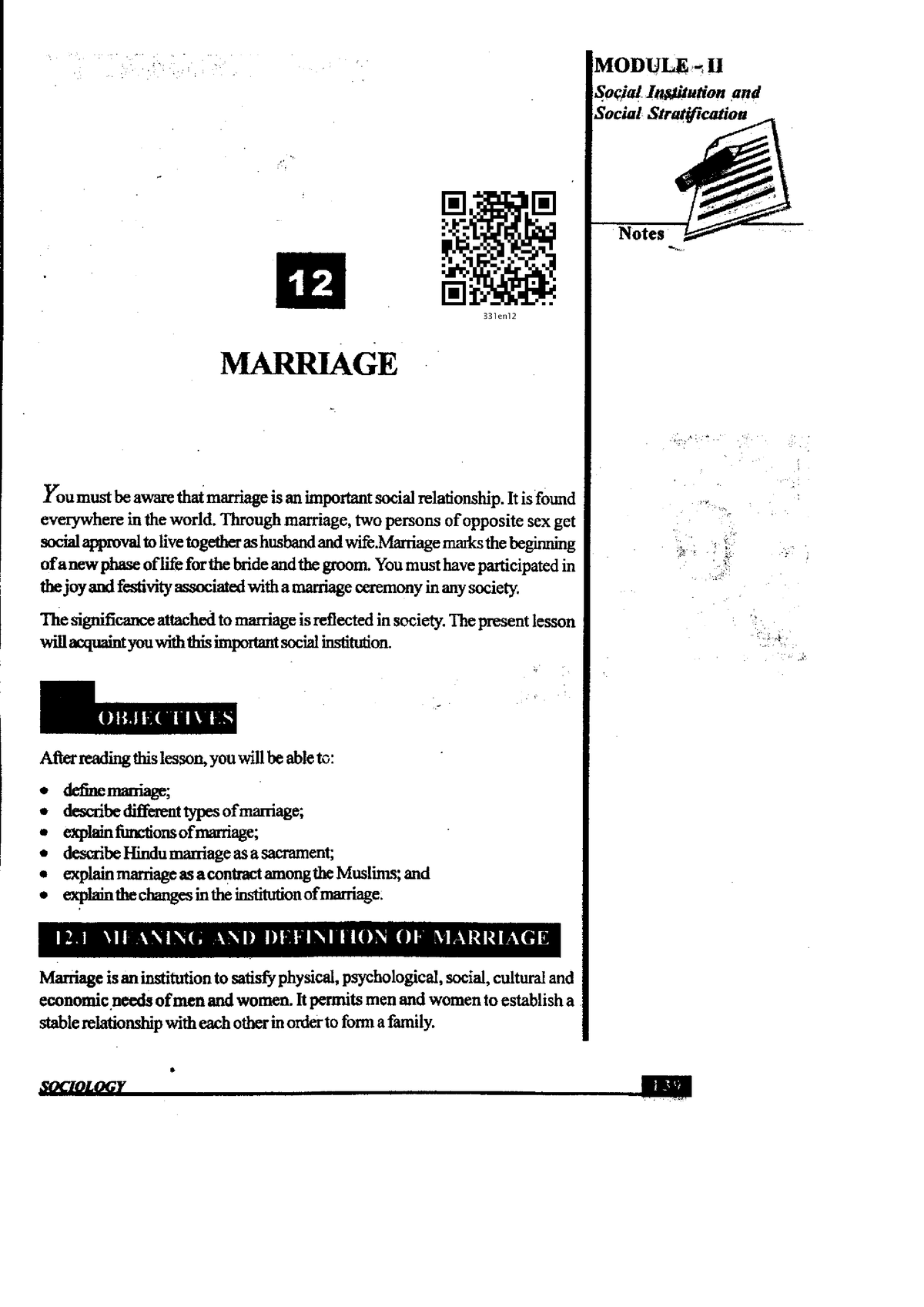 sociology marriage assignment