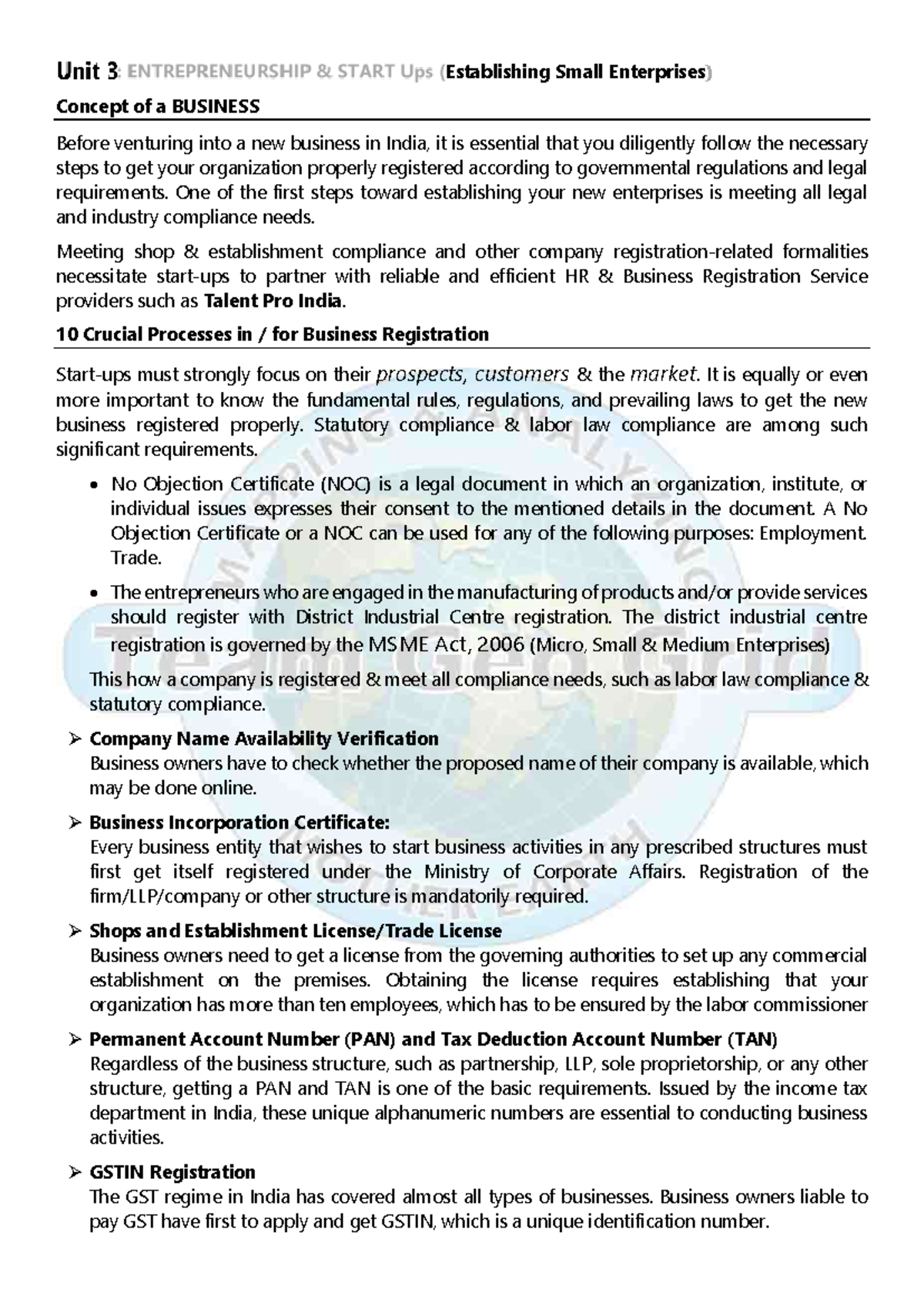UNIT-3 Establishing Small Enterprises - Establishing Small Enterprises ...