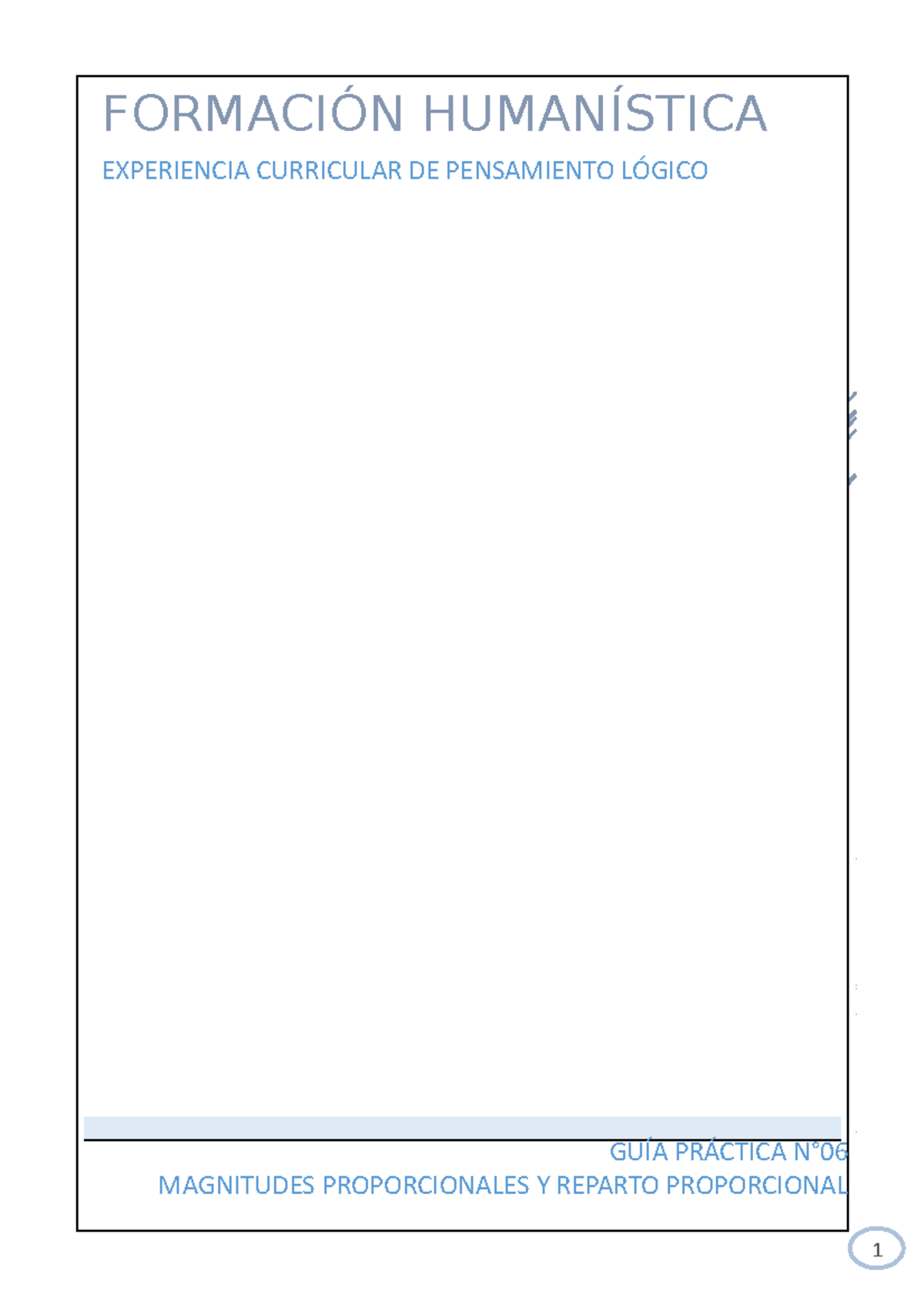 GUÍA Práctica N° 06 - Material practico de pensamiento logico, inicio ...