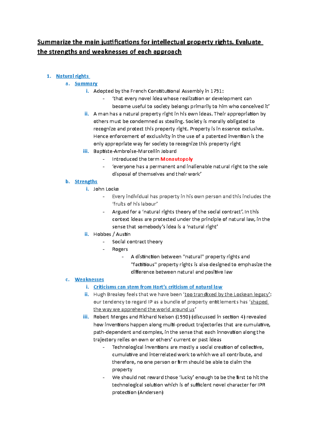 Justifications-and aims IP - Summarize the main justifications for ...