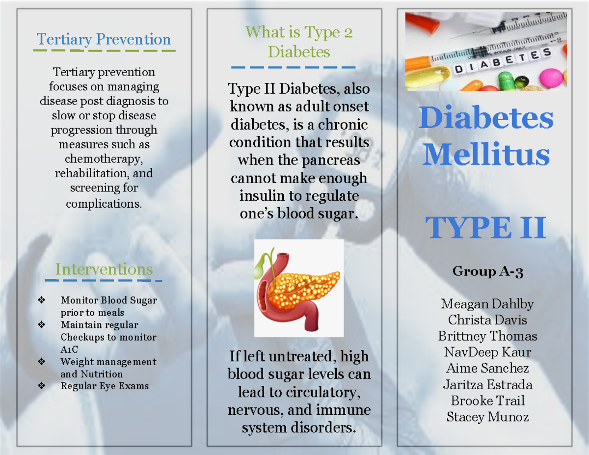 Diabetes Type II Brochure Tertiary Prevention Tertiary Prevention 