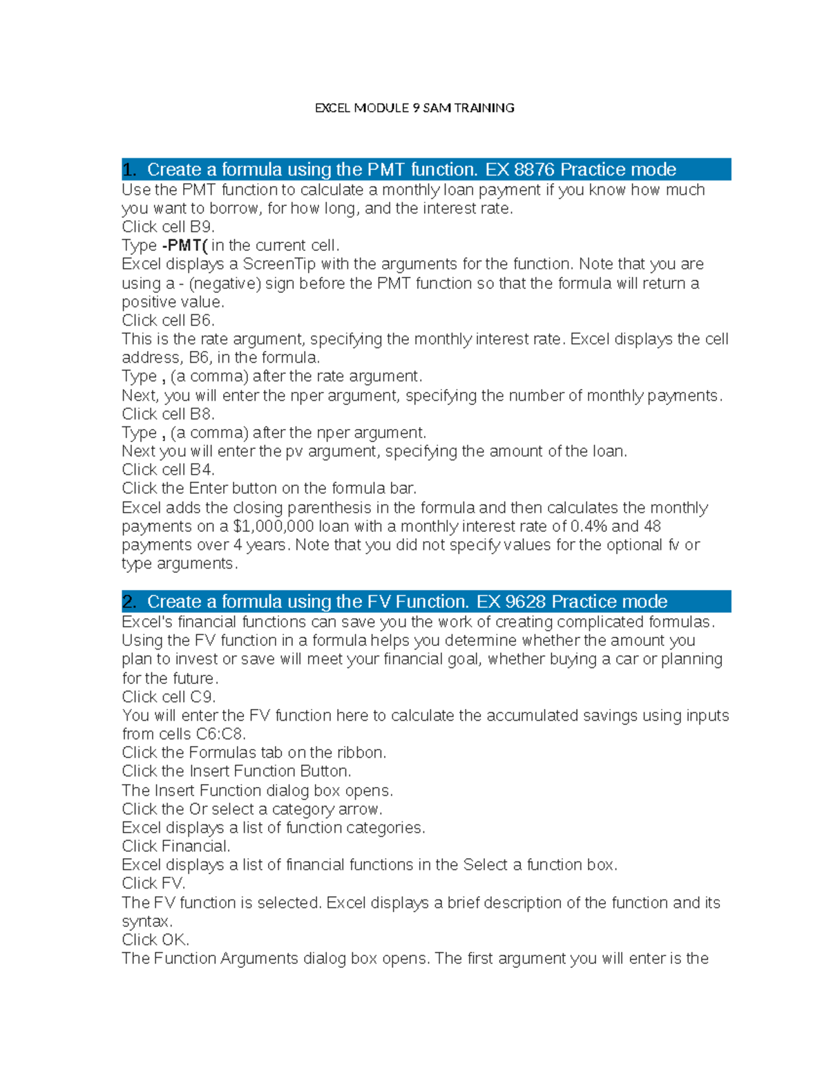 excel module 9 sam critical thinking project c