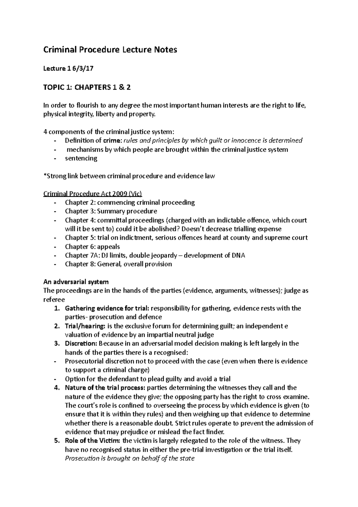 Criminal Procedure Lecture Notes - Criminal Procedure Lecture Notes ...