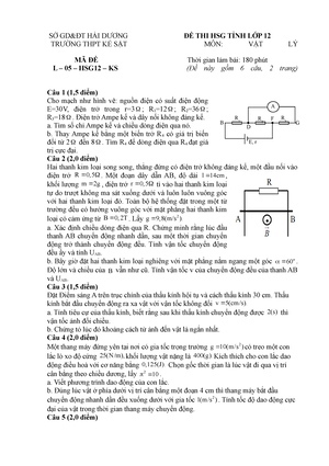 Bạn đang chuẩn bị cho kì thi HSG môn hóa học? Hãy thử sức với đề Kẻ sặt Copy - adssad - SỞ GD&ĐT HẢI DƯƠNG ĐỀ THI HSG TỈNH... Tài liệu cung cấp cho bạn những bài tập thử thách với mức độ khó nhưng cũng rất thú vị. Hãy cùng xem ảnh liên quan đến đề thi HSG môn hóa học đang thu hút được sự chú ý của rất nhiều bạn trẻ!