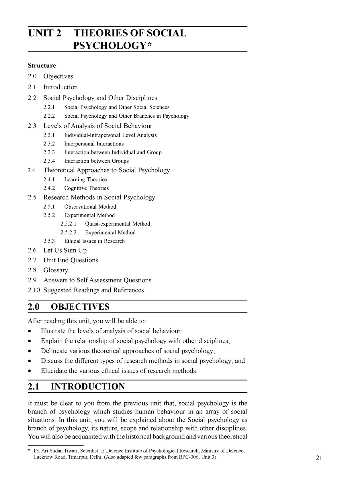 Unit-2 - Introduction To Social UNIT 2 THEORIES OF SOCIAL Psychology ...