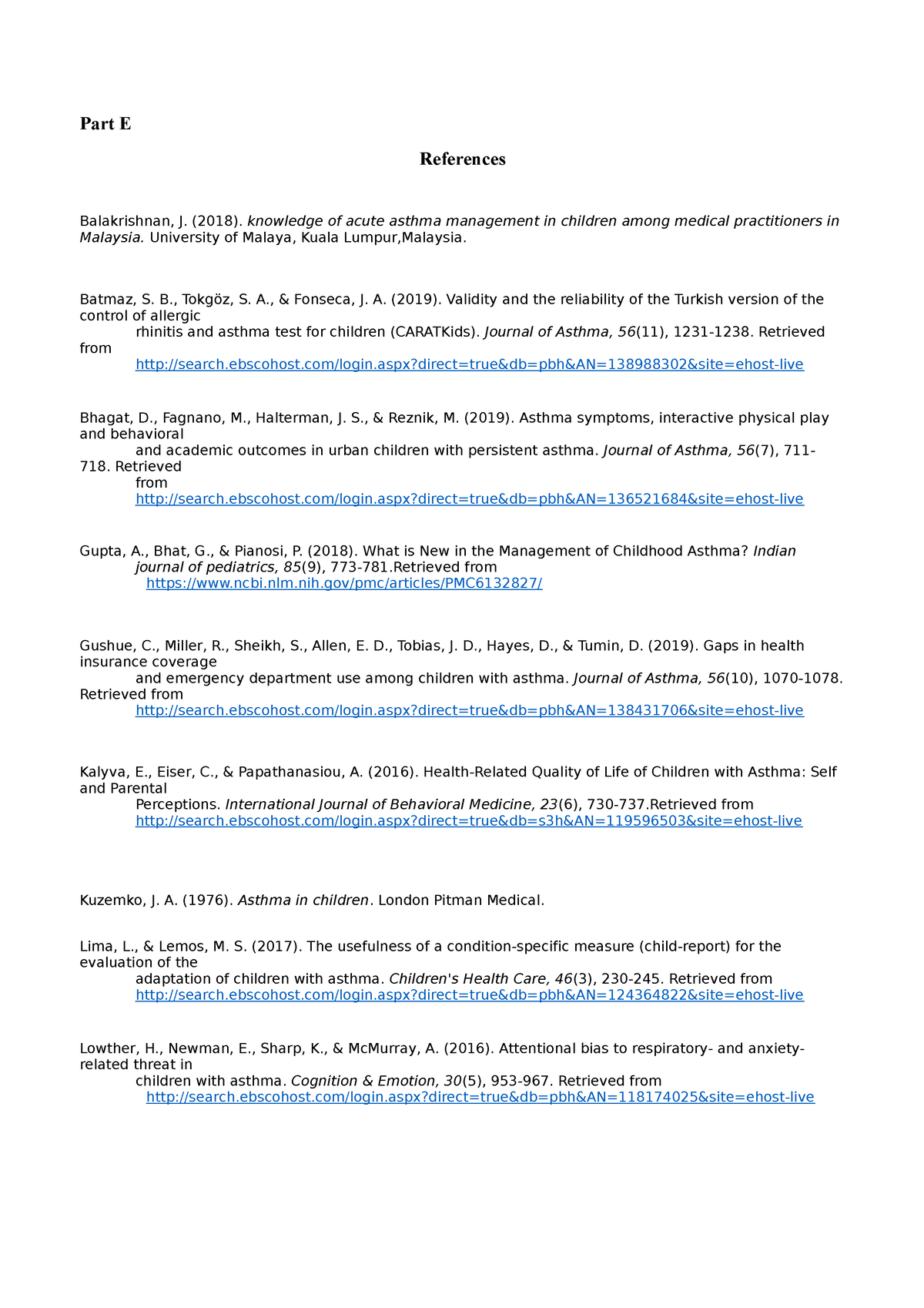 Literasi Maklumat - Part E ( Sample OF Assignment) - Part E References ...