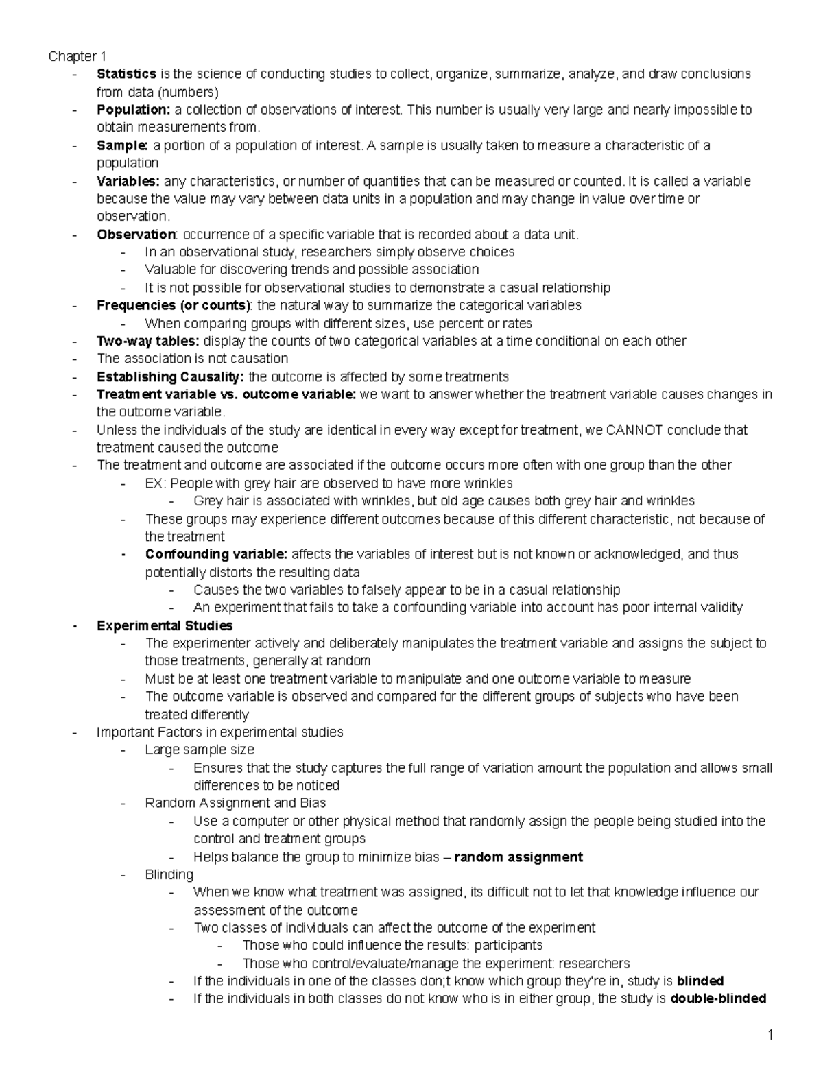 Stats 10 Cheat Sheet - Lecture Notes Chapters 1-5, Midterm I Material ...