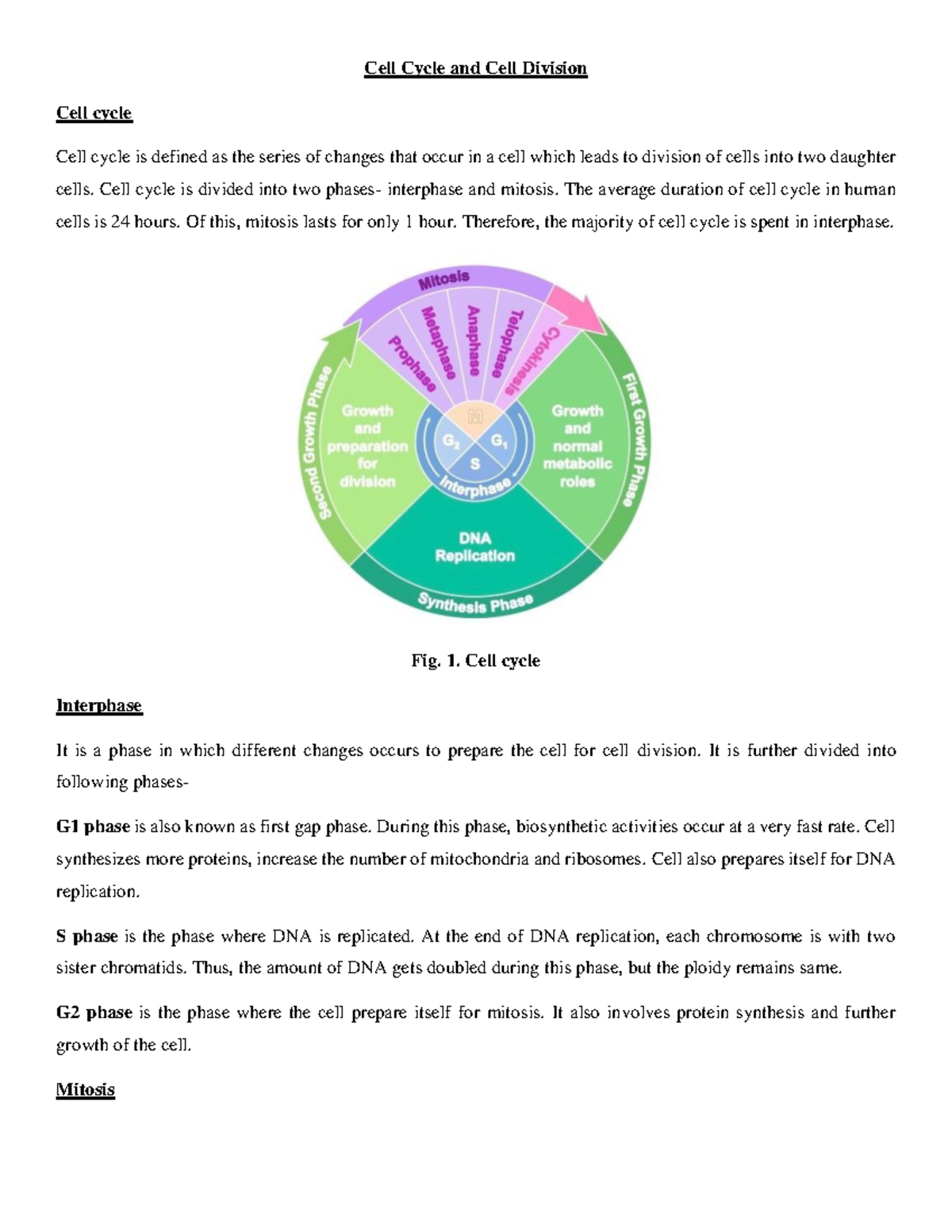 Chapter 10 - Cell Cycle and Cell Division - Cell Cycle and Cell ...