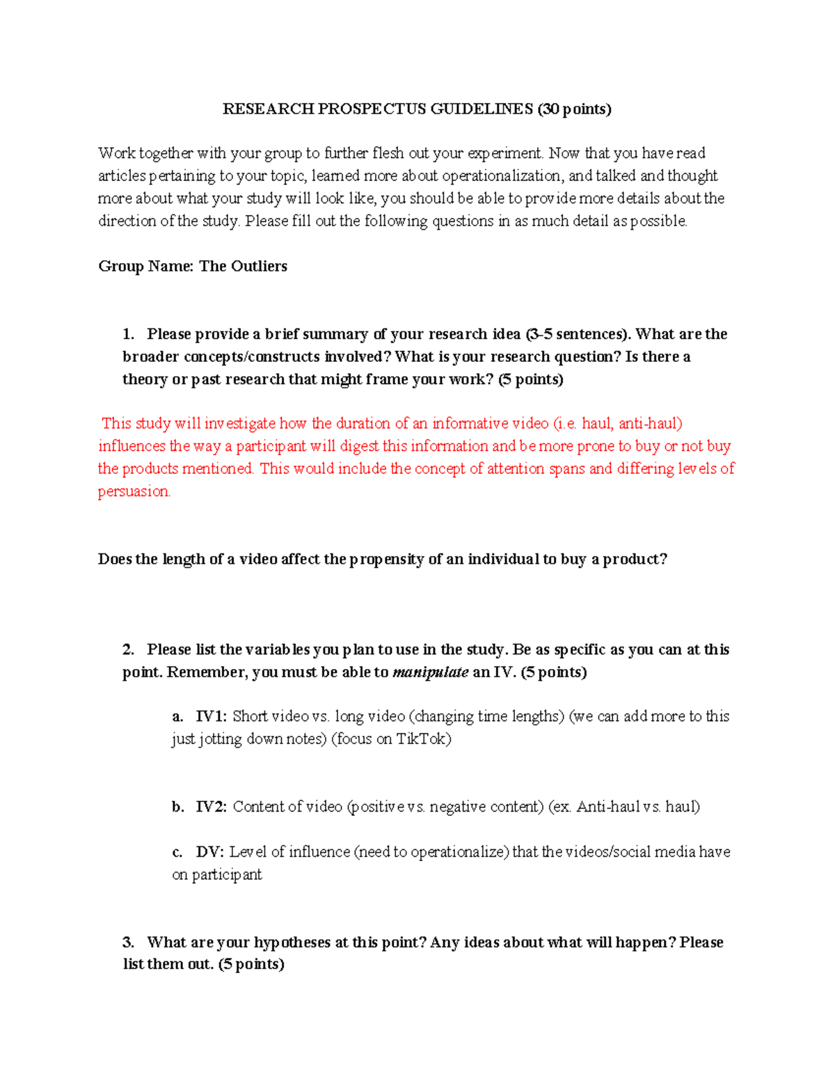 Reseach Prospectus, The Outliers - RESEARCH PROSPECTUS GUIDELINES (30 ...