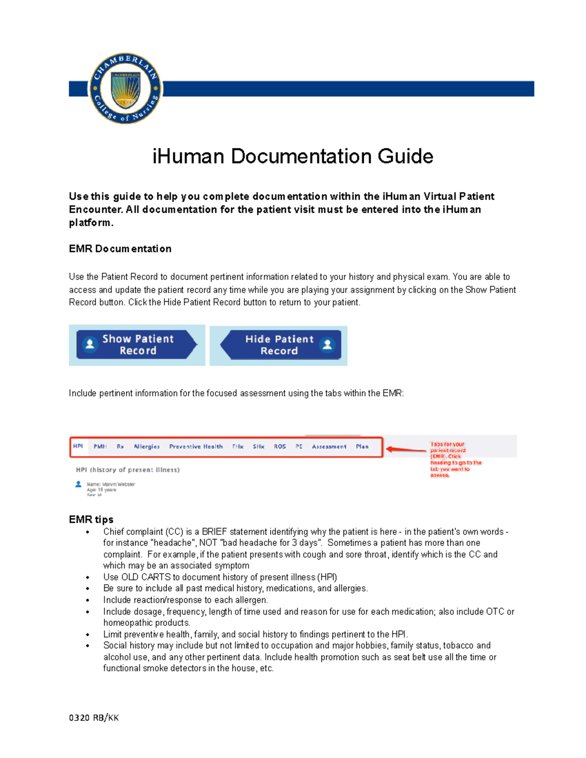 I Human Documentation Guide MAR22 - iHuman Documentation Guide Use this ...