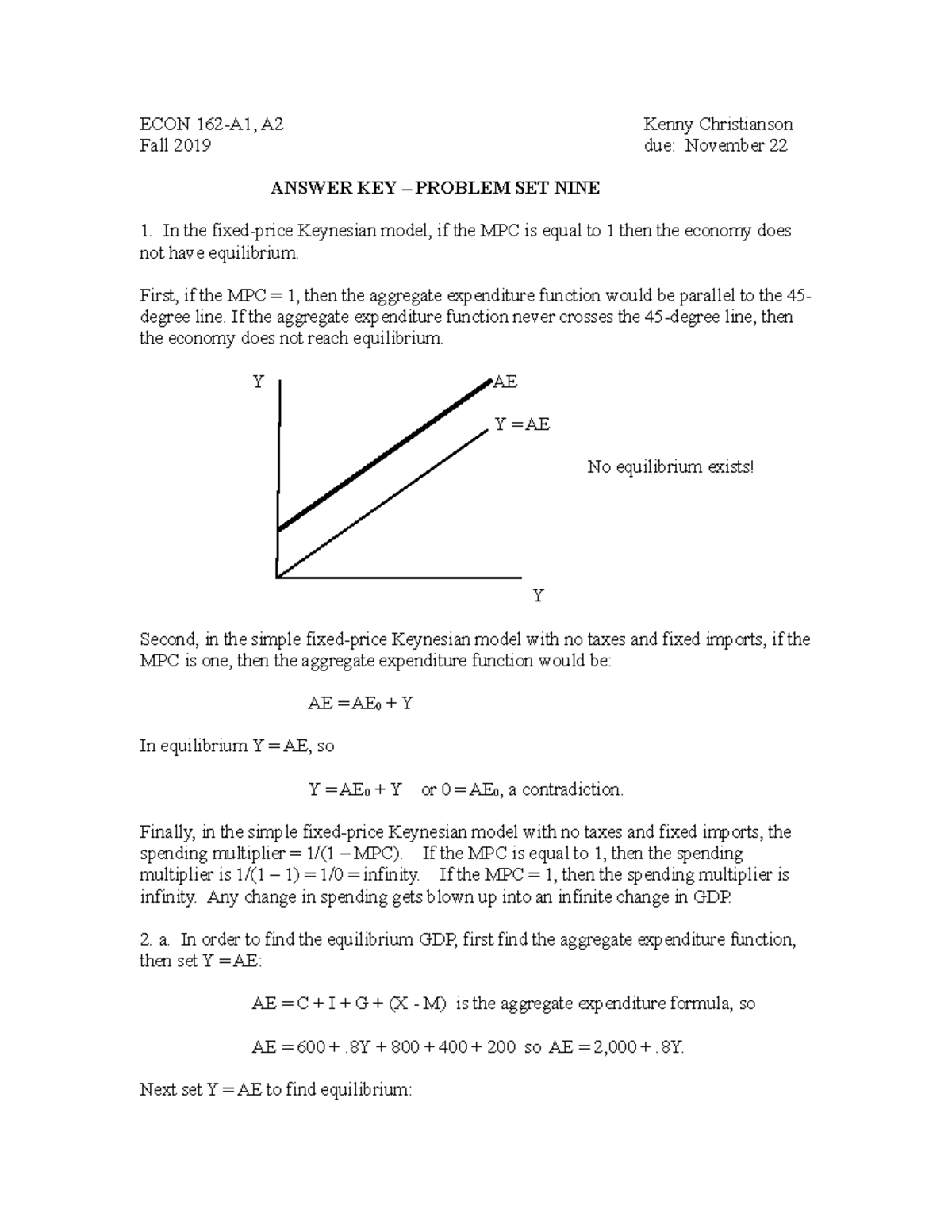 Problem Set 9 Answers Econ 162 Bu Studocu