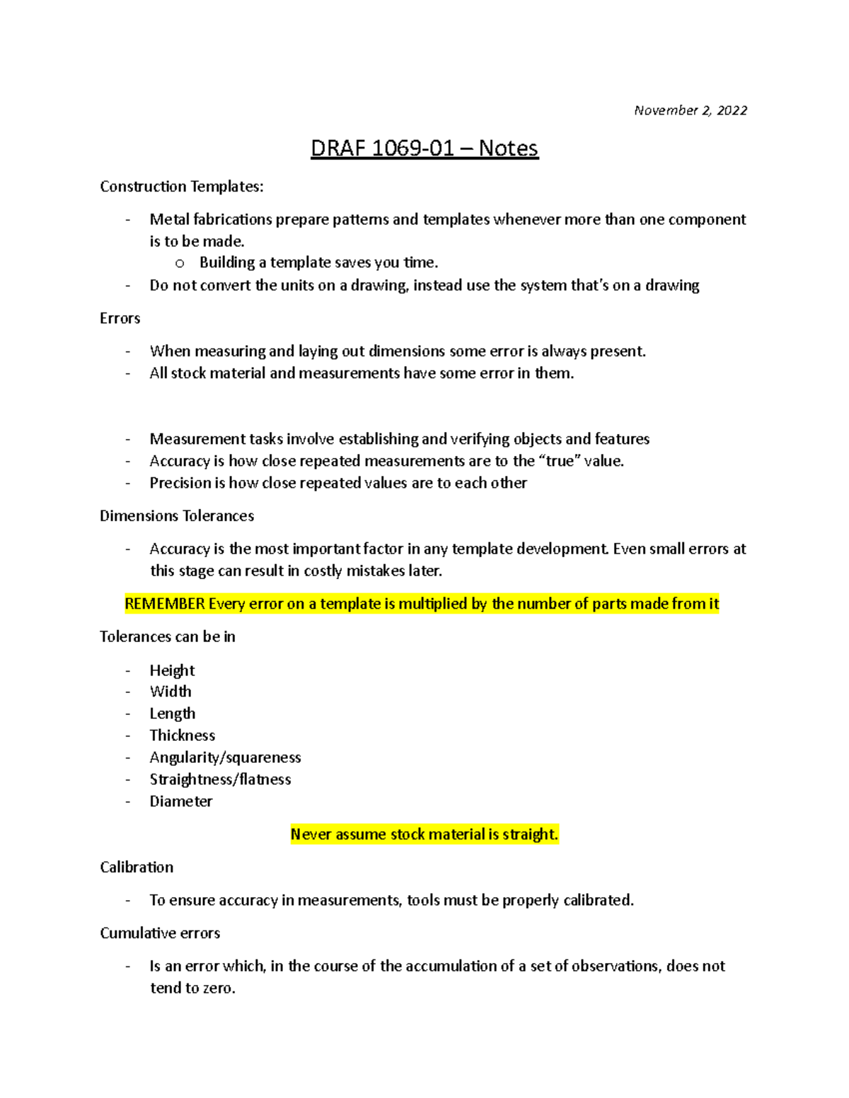 DRAF 1069-01 Notes November 2 2022 - November 2, 2022 DRAF 1069-01 ...