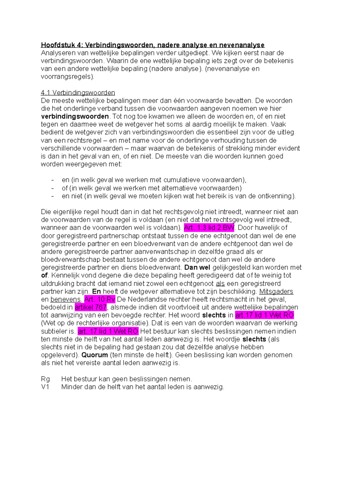 Hoofdstuk 4 Verbindingswoorden, nadere analyse en nevenanalyse ...