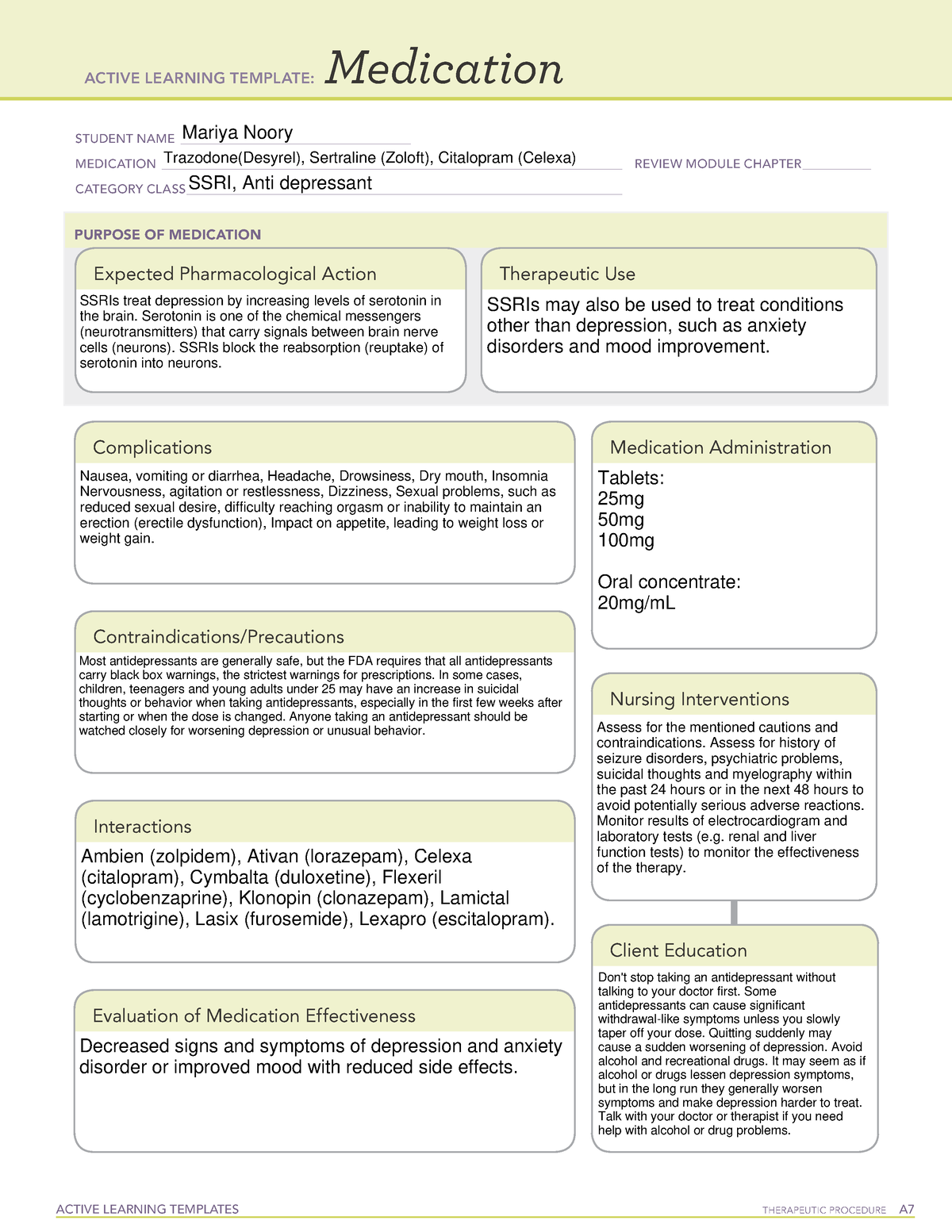 active-learning-template-medication-ssri-active-learning-templates-therapeutic-procedure-a