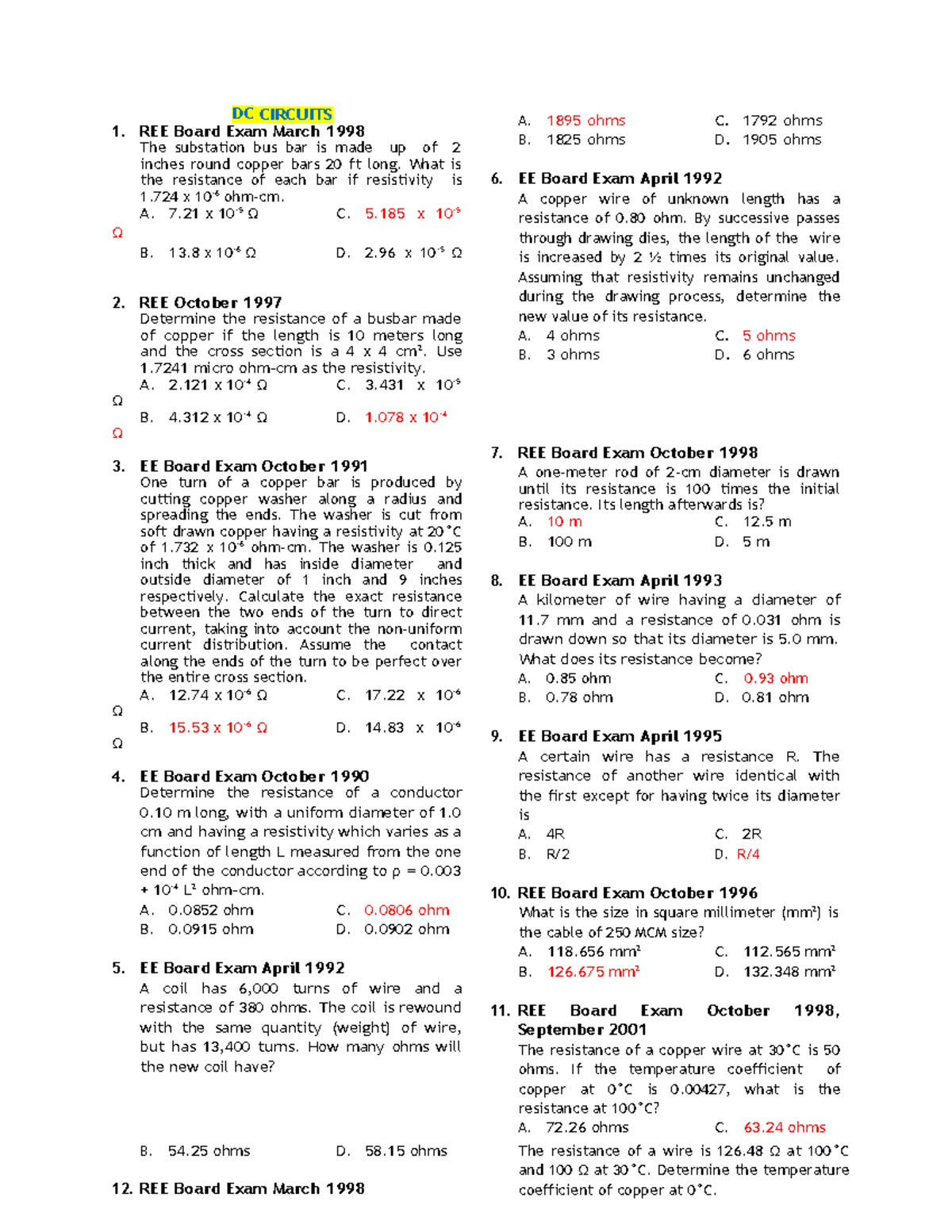 DC Circuits - This would be a big help to all students. - DC CIRCUITS 1 ...