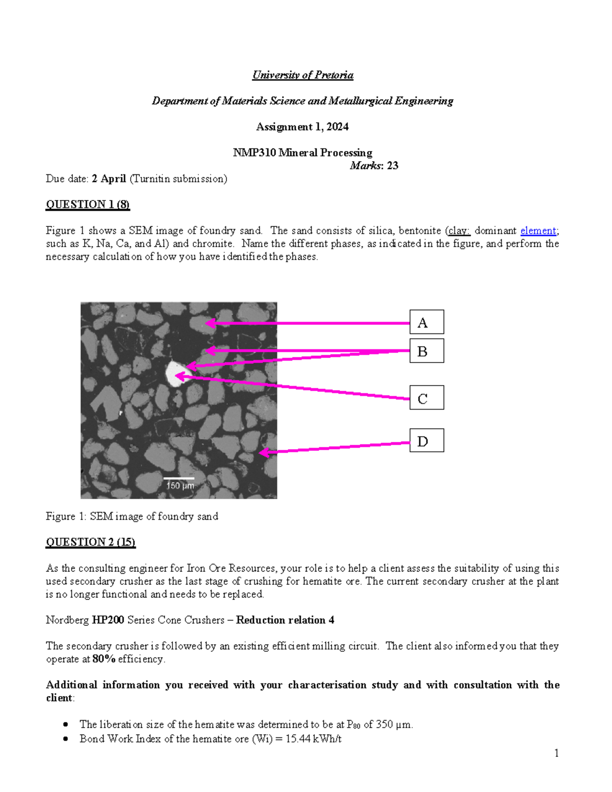 NMP310 Assignment 1 2024 - 1 University of Pretoria Department of ...
