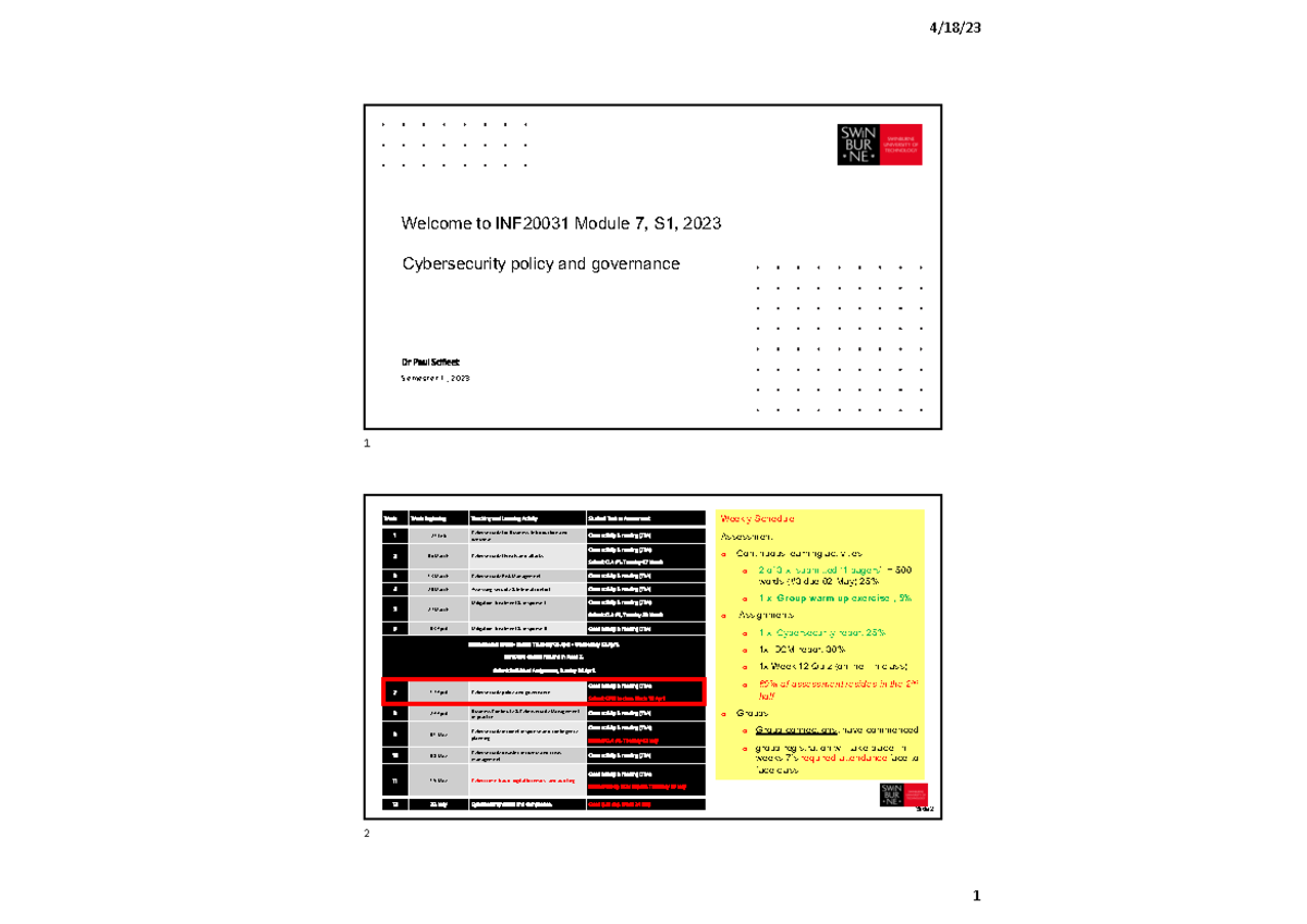 M007 INF2003 1 S1 2023 V1 - Welcome to INF20031 Module 7, S1, 2023 ...