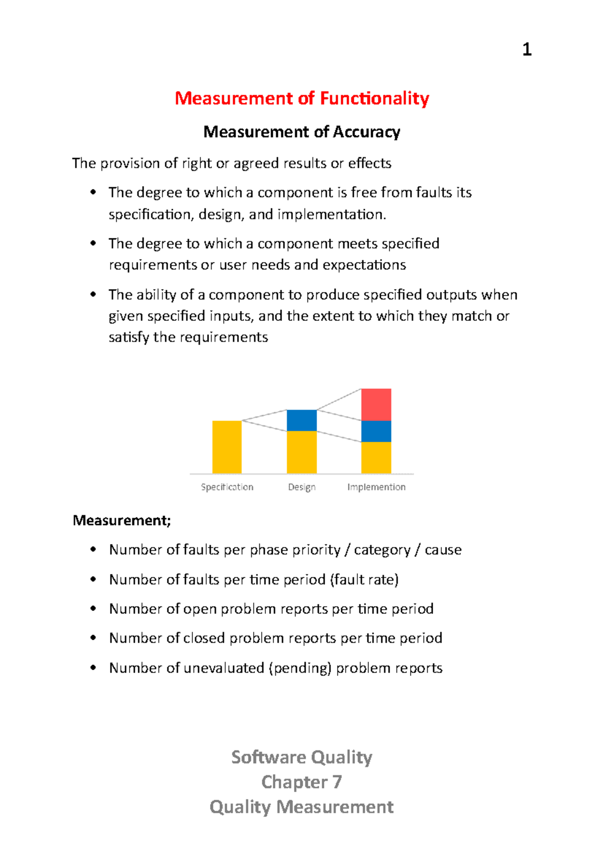 Software Quality - Chapter 7 - Quality Measurement - 1 Measurement of ...