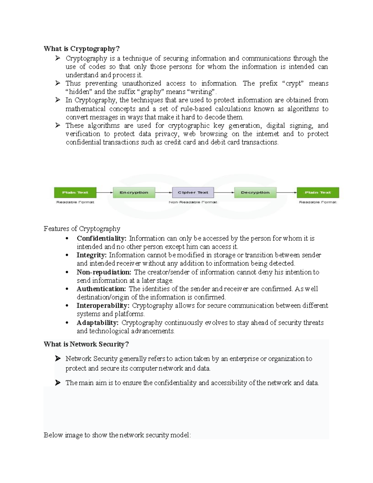 Network Security Unit I - What is Cryptography? Cryptography is a ...