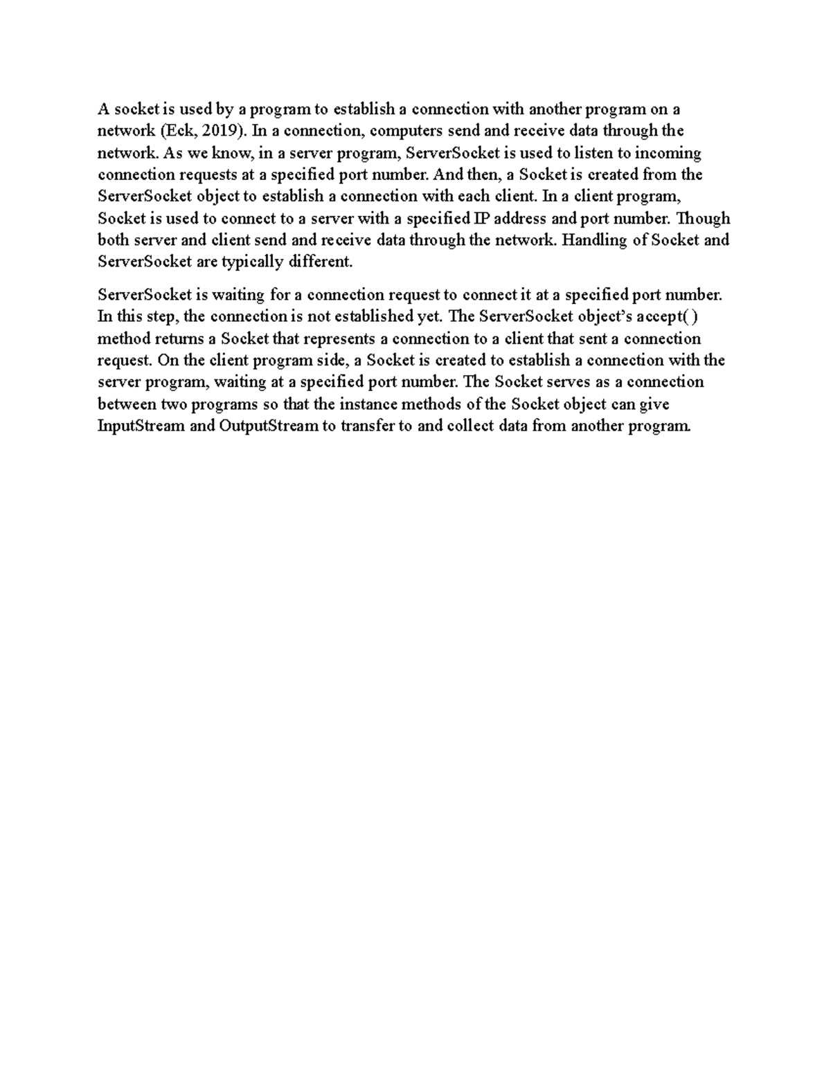 Unit-6-DF - Discussion Assignment Unit 6 - A socket is used by a ...