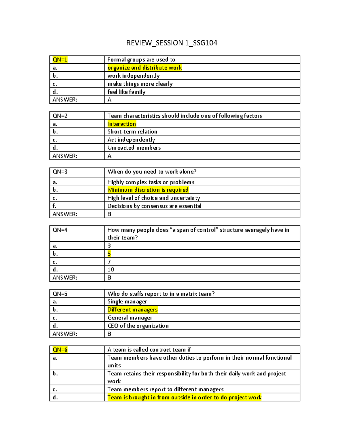 Review SSG104 - Practice Materials - REVIEW_SESSION 1_SSG QN=1 Formal ...