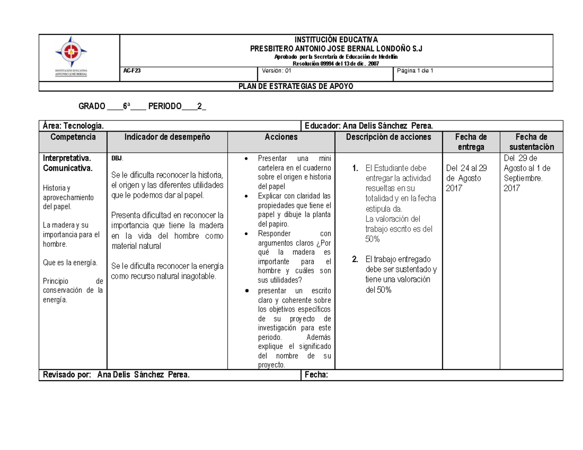 Estrategia DE Apoyo DE Tecnología Grado Texto P 2 - INSTITUCI”N ...