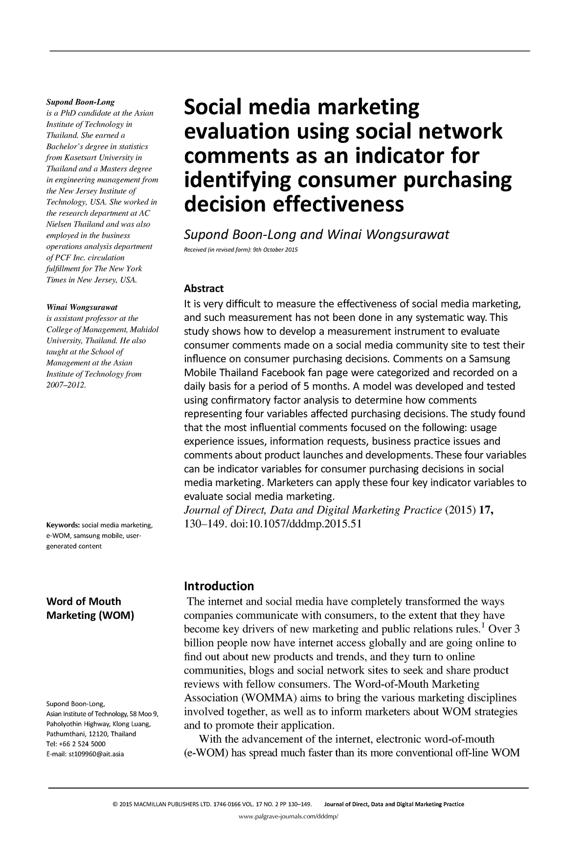 Social Media Marketing Evaluation Using Social Network Comments As An ...