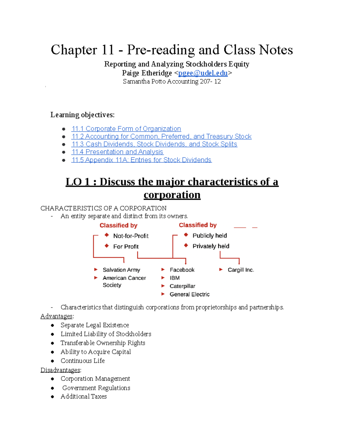 Chapter 11 - Pre-reading - Chapter 11 - Pre-reading and Class Notes ...