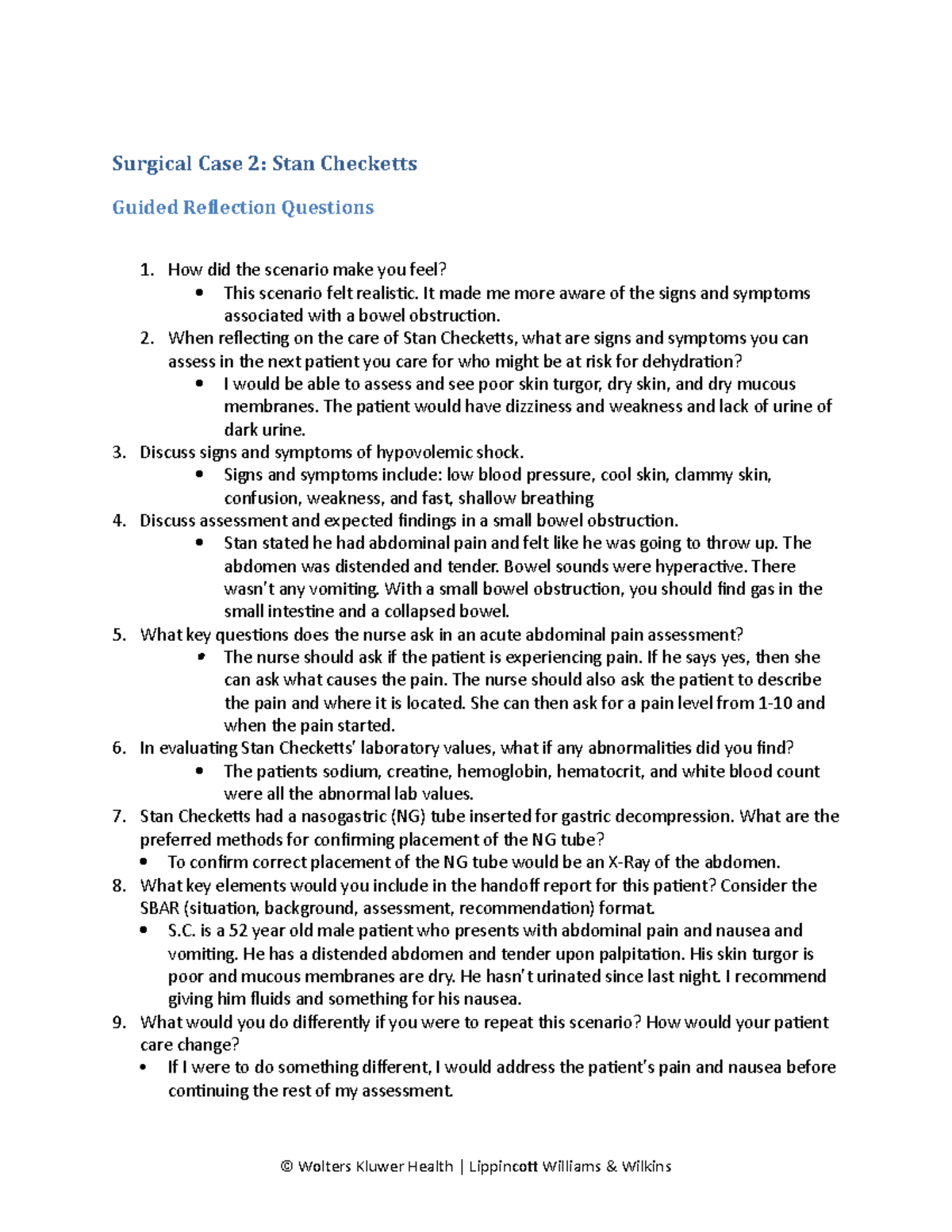 Stan Checketts Guided Review - Surgical Case 2: Stan Checketts Guided ...