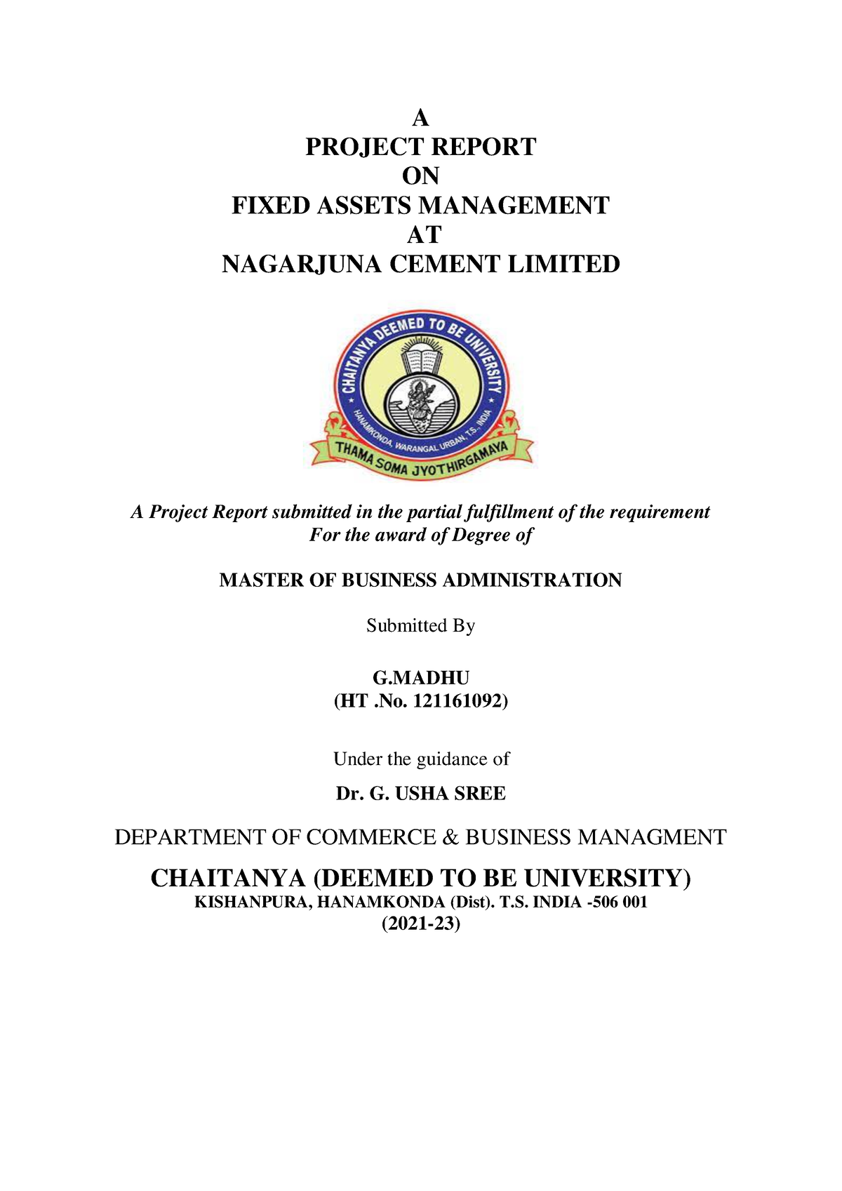 research paper on fixed asset management