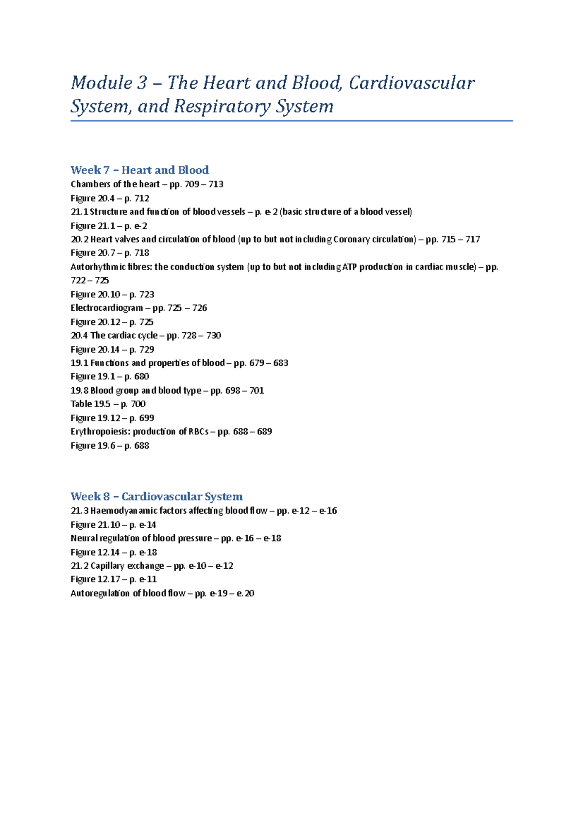 Module 3 Readings - Module 3 The Heart and Blood, Cardiovascular System ...
