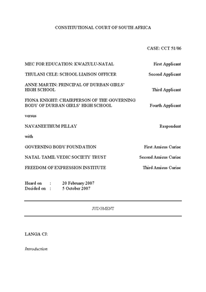 Constitutional Law 244 Tutorial 1 - CONSTITUTIONAL LAW 244 STAATSREG ...