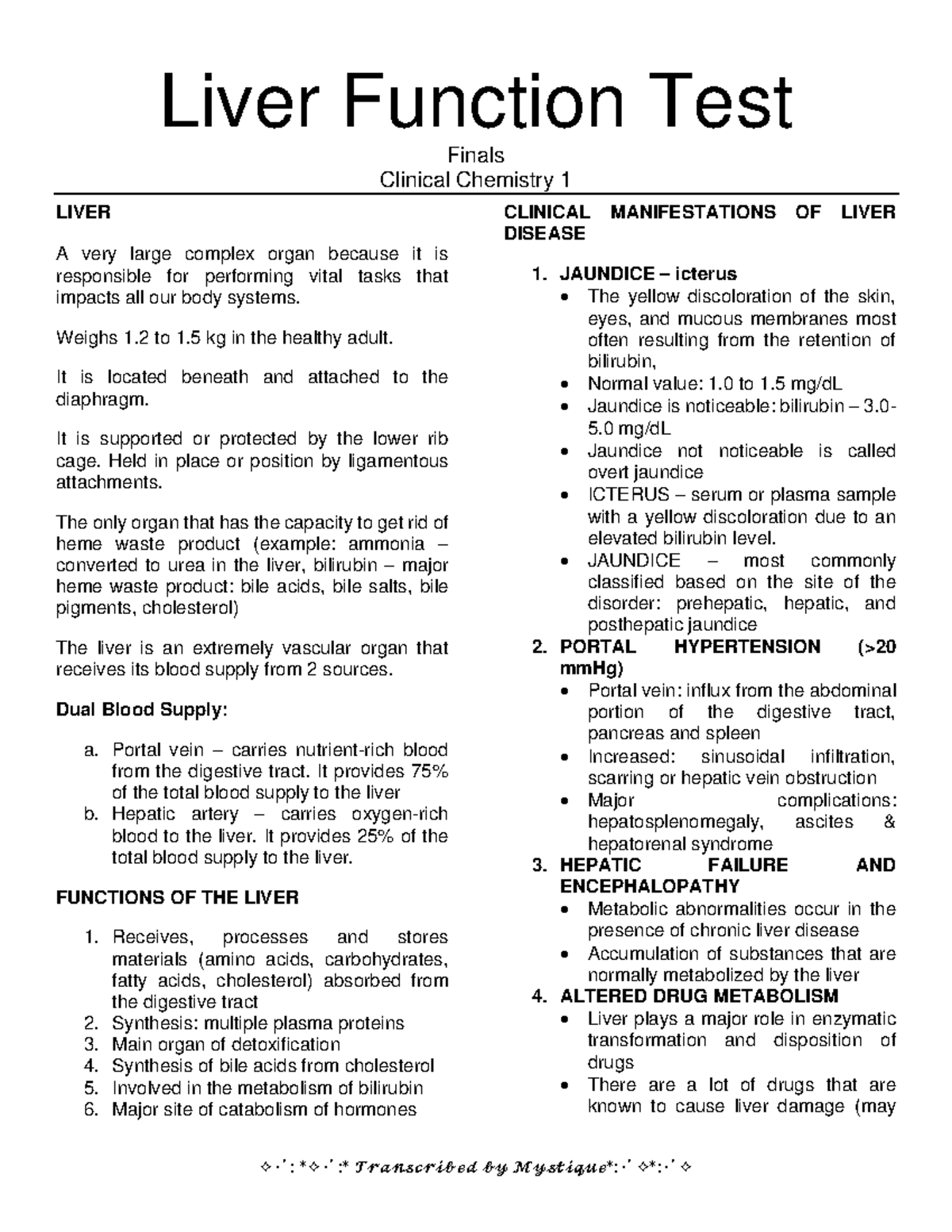 liver function test essay