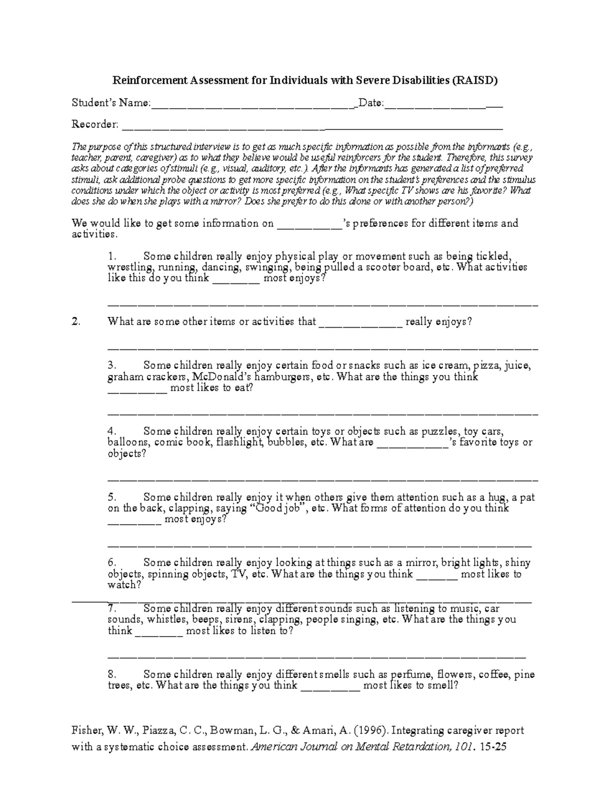 Raisd - English - na/ - Reinforcement Assessment for Individuals with ...