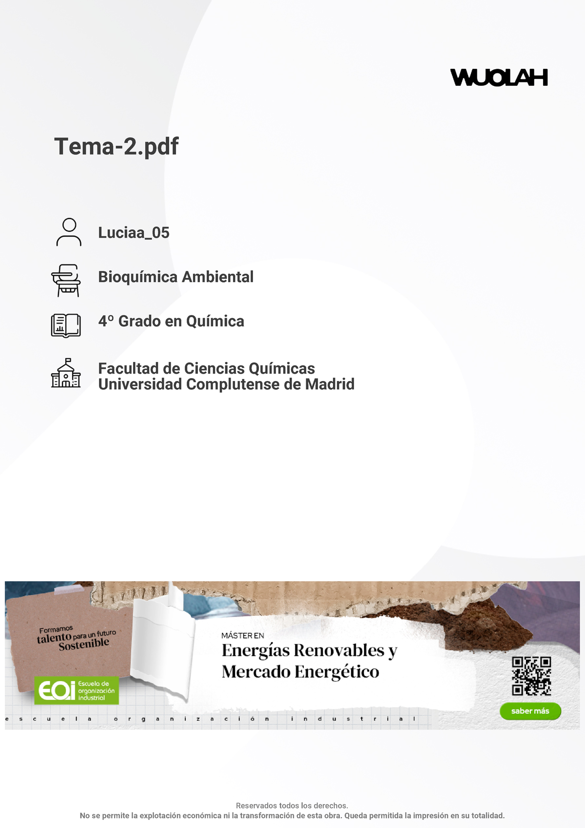 Wuolah Free Tema 2 - Bioquímica Ambiental - Tema-2 Luciaa_ Bioquímica ...