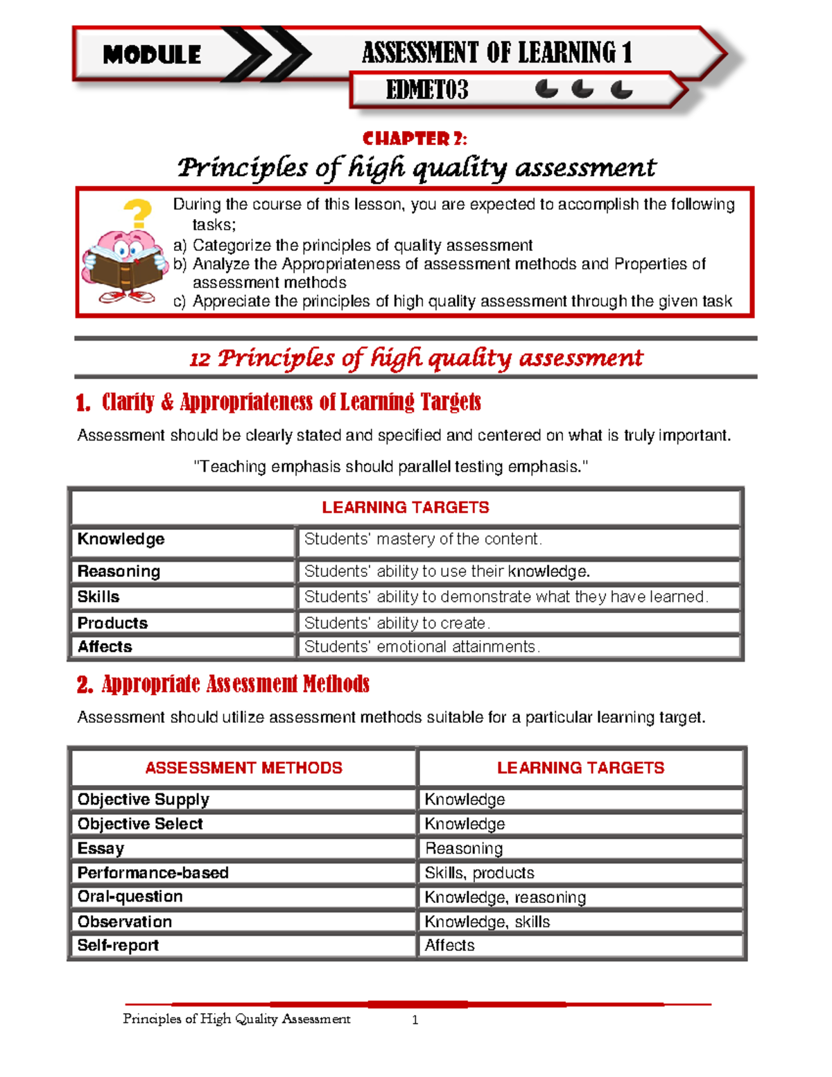 Chapter 2 - LITERATURE - EDMET ... ####### Principles of High Quality ...