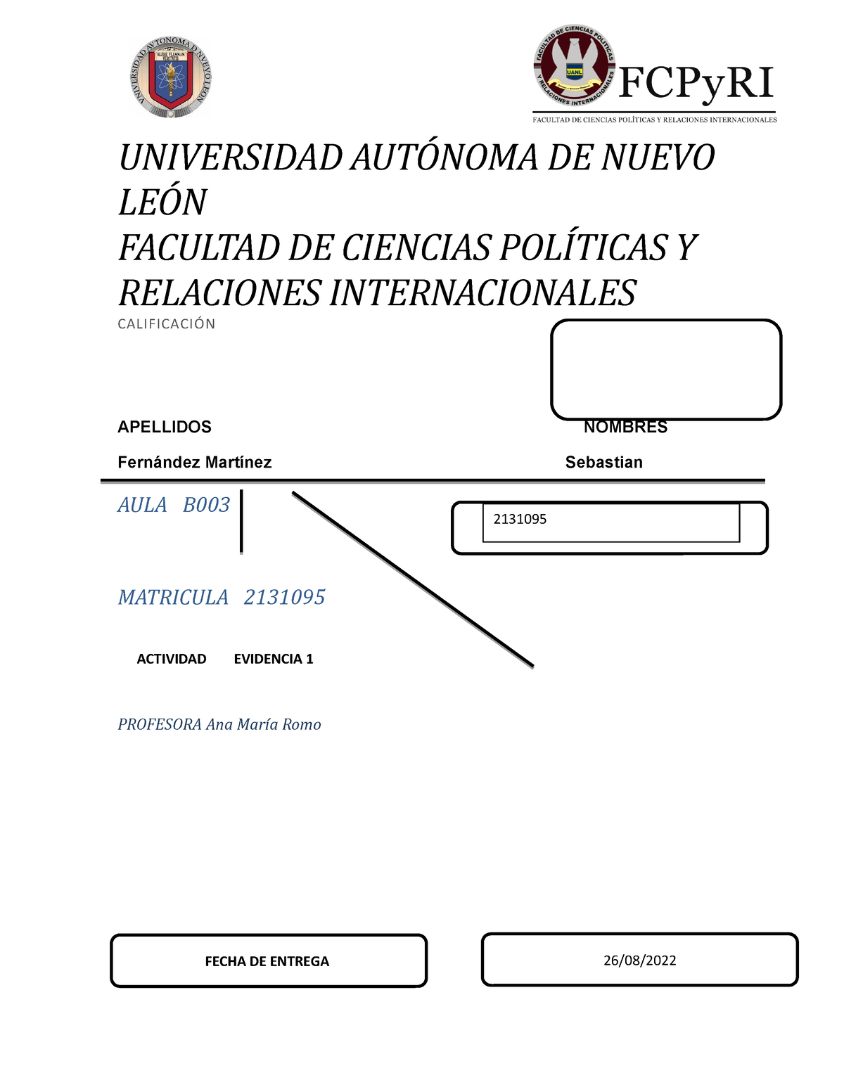 Evidencia 1 Ids Sebastian Fdz Universidad AutÓnoma De Nuevo LeÓn Facultad De Ciencias 3682