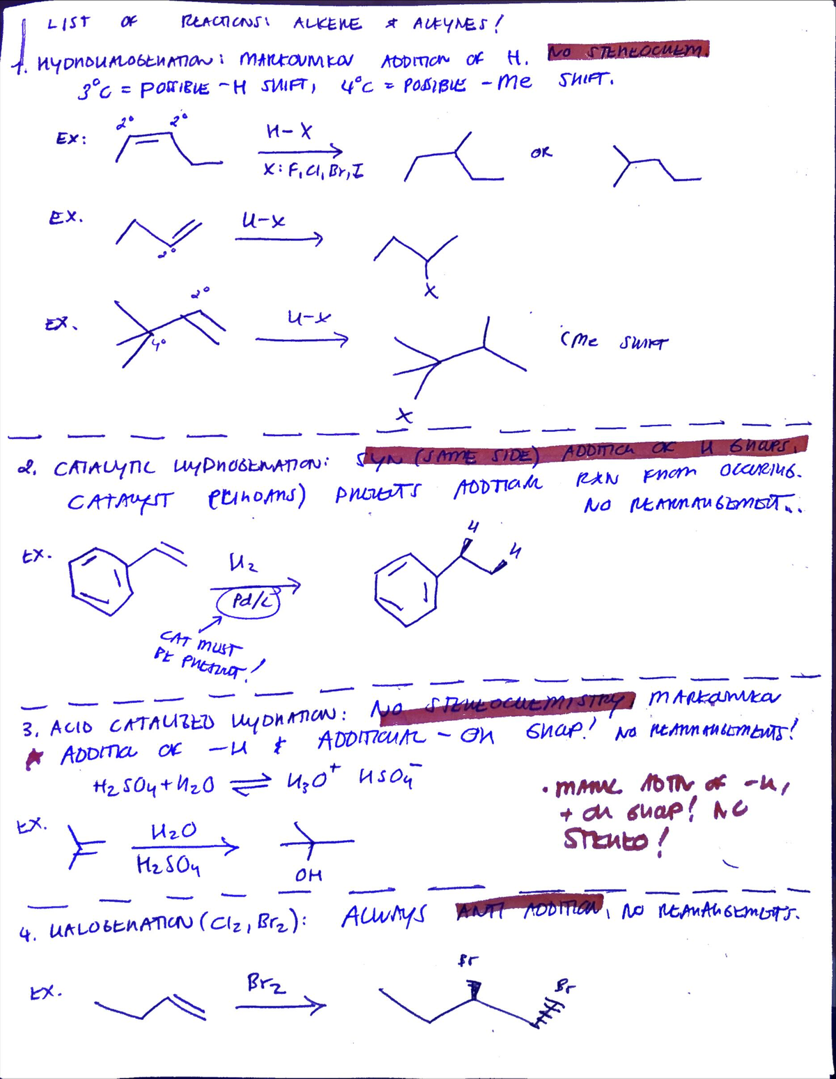 Orgo final rxns - Reactions - CHEM 2514 - Studocu