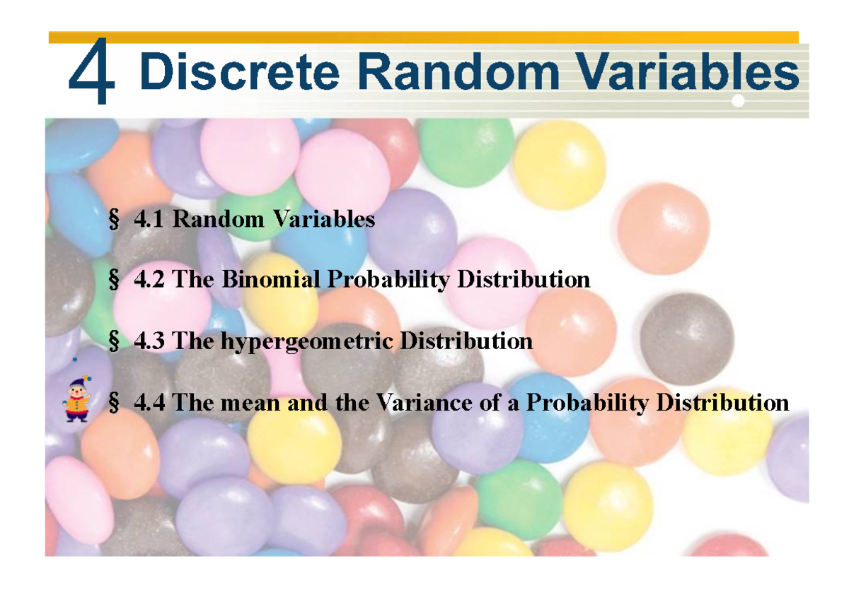 4.4 The Mean And The Variance Of A Probability Distribution - Example ...