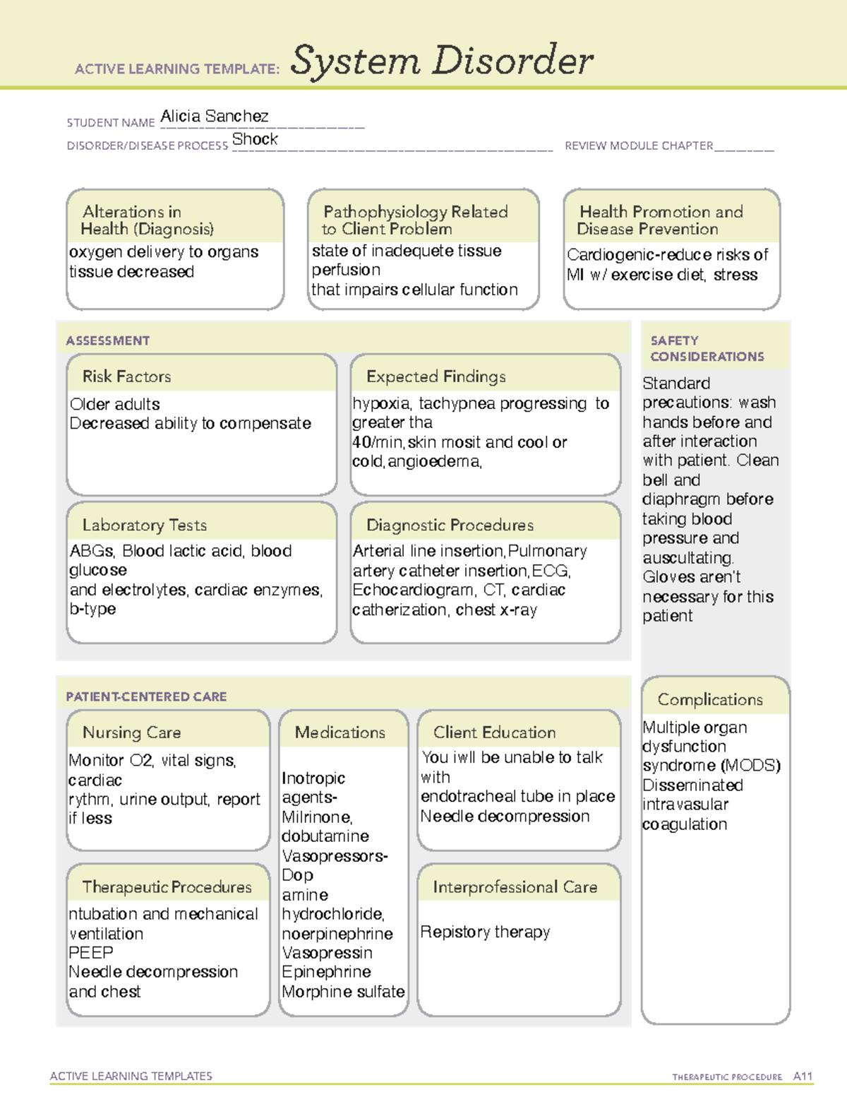 Shock - study matieral - ACTIVE LEARNING TEMPLATES THERAPEUTIC ...