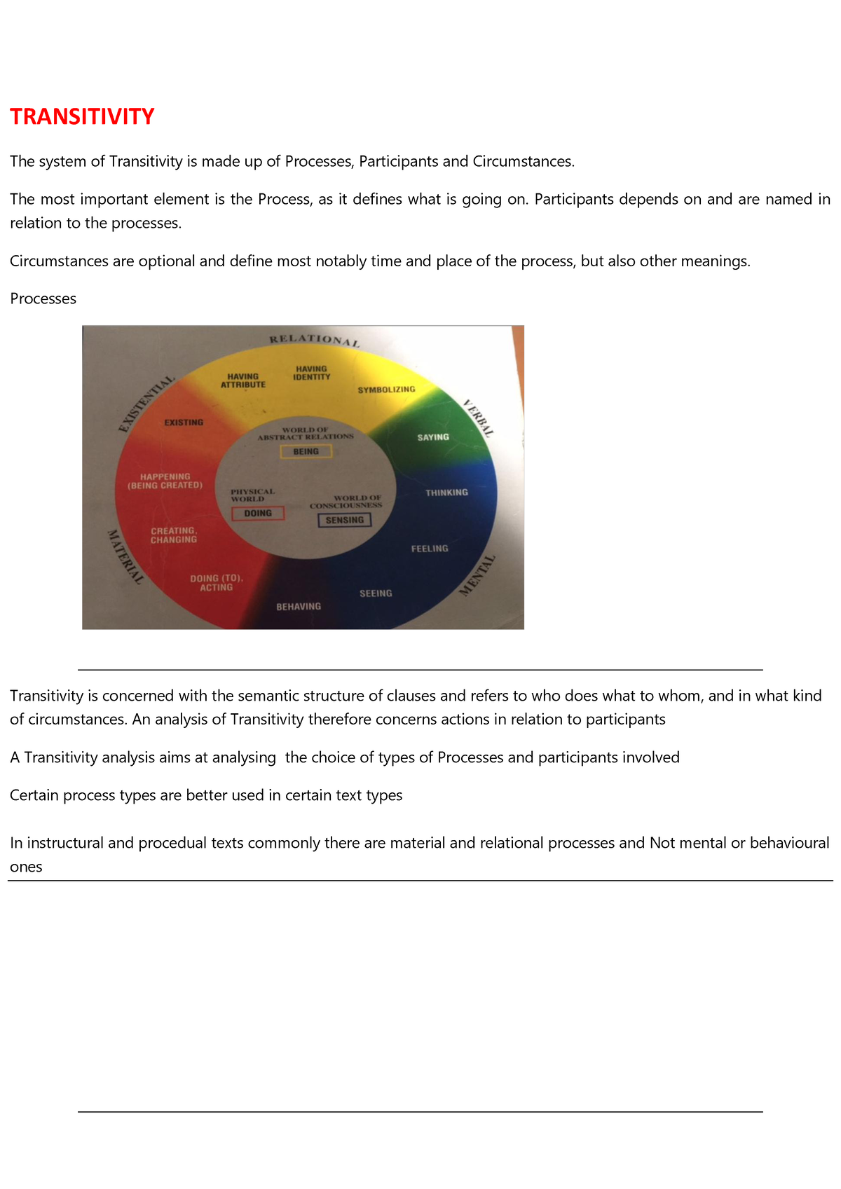 Transitivity And Participants - TRANSITIVITY The System Of Transitivity ...