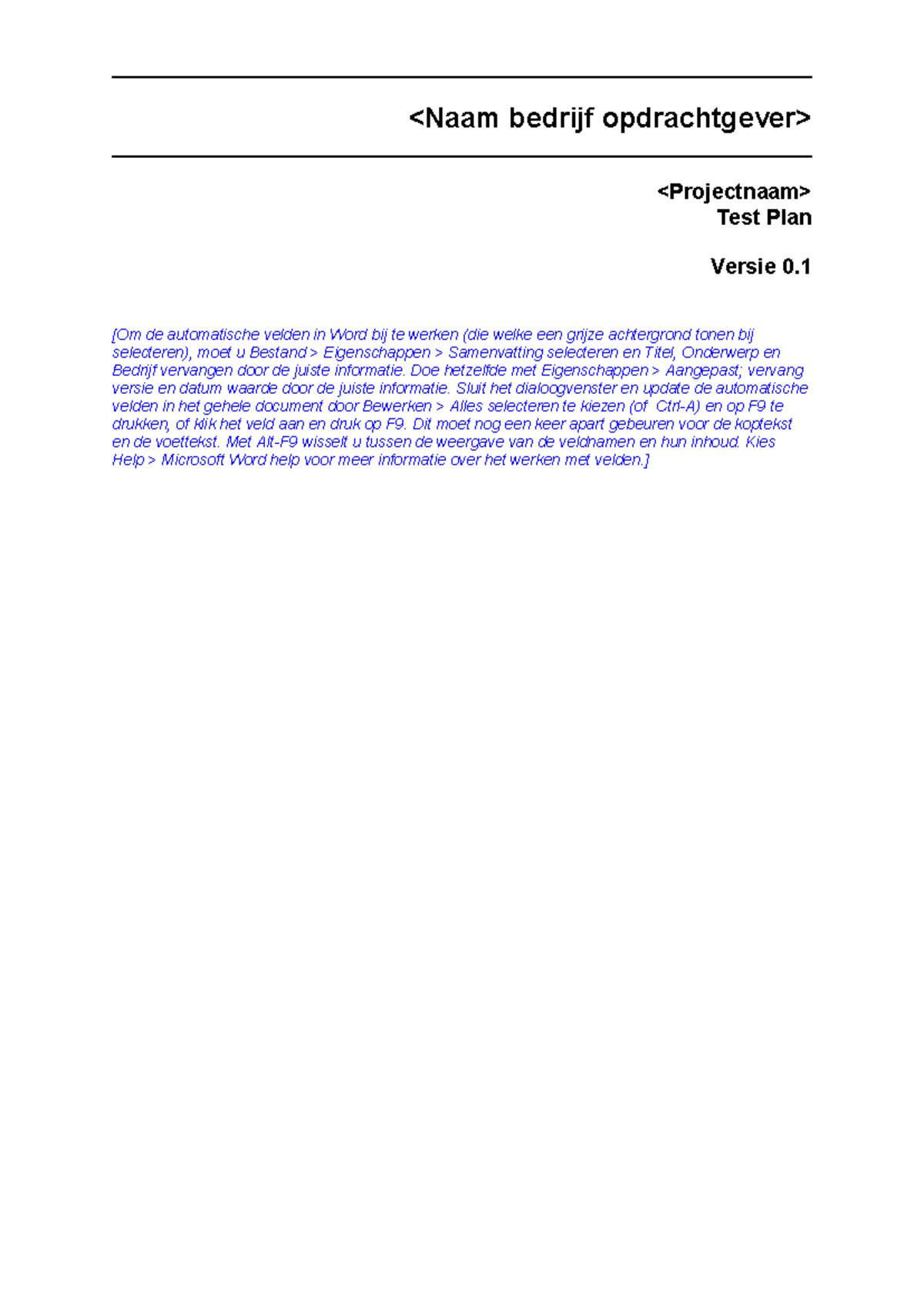 Test Plan Template - RUP op Maat (v3 - Test - Studeersnel