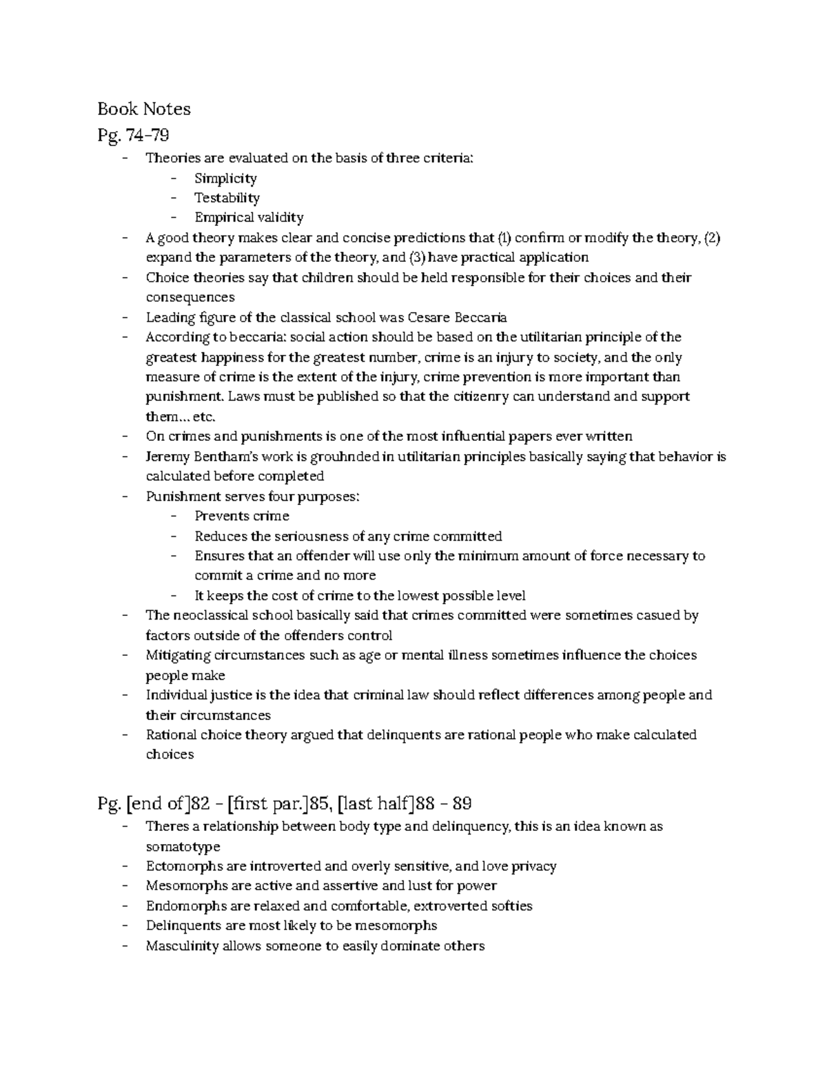 UNIT 2 Notes - Book Notes Pg. 74- Theories are evaluated on the basis ...