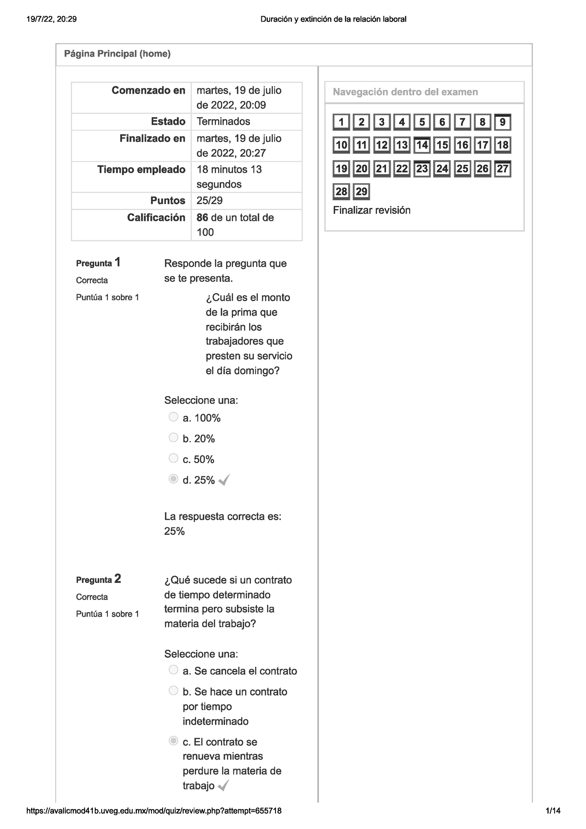 Examen Derecho Laboral - Studocu