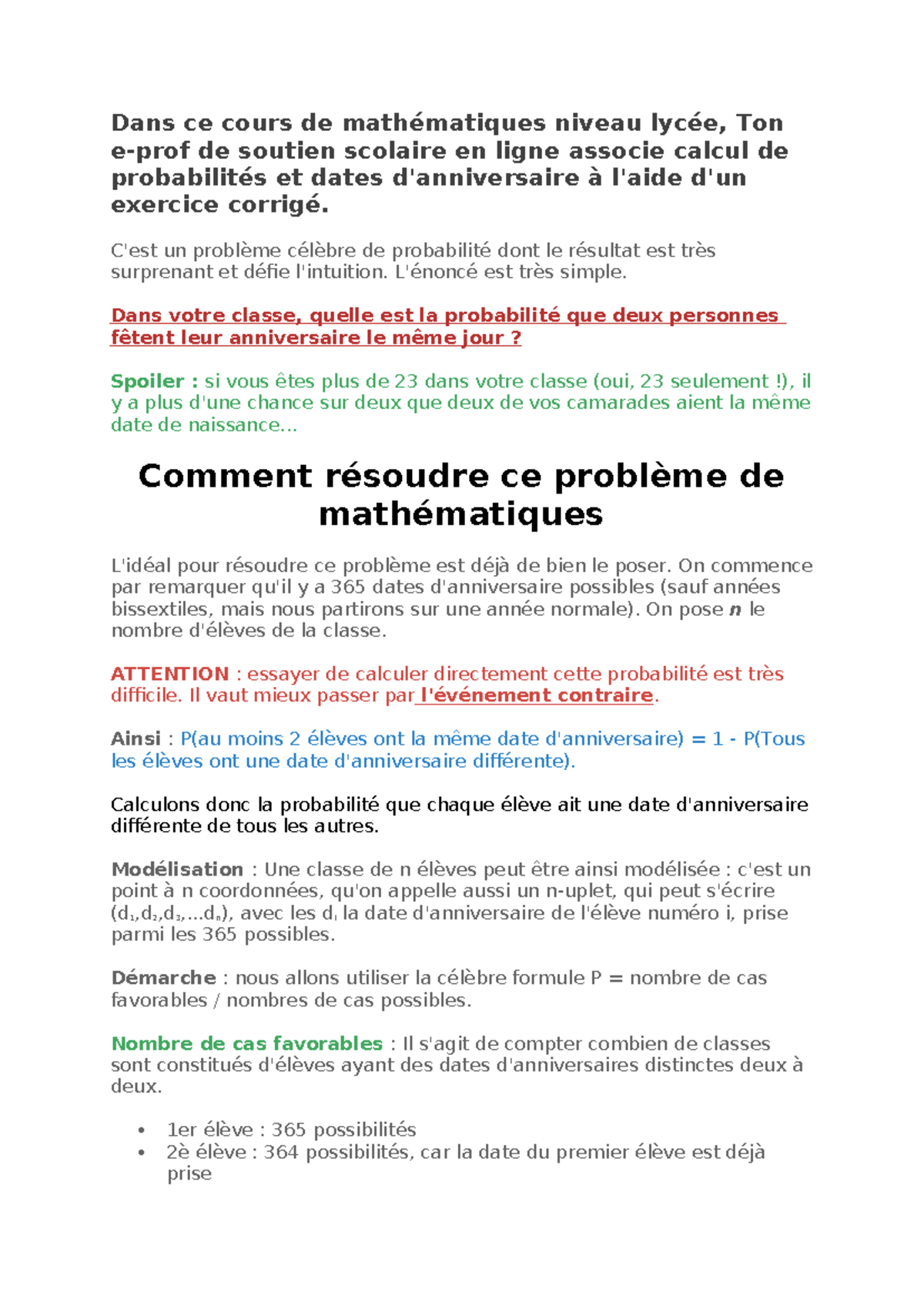 Dans ce cours de mathématiques niveau lycée - Dans ce cours de ...