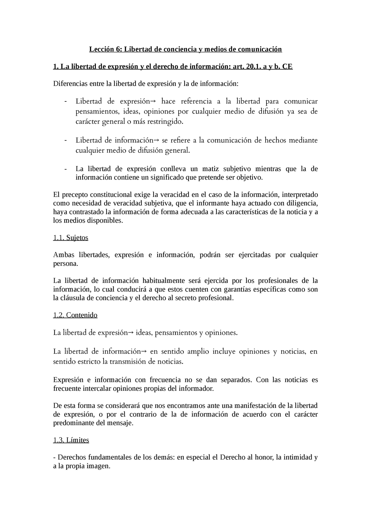 Tema 6 libertad de conciencia - **Lección 6: Libertad de conciencia y ...