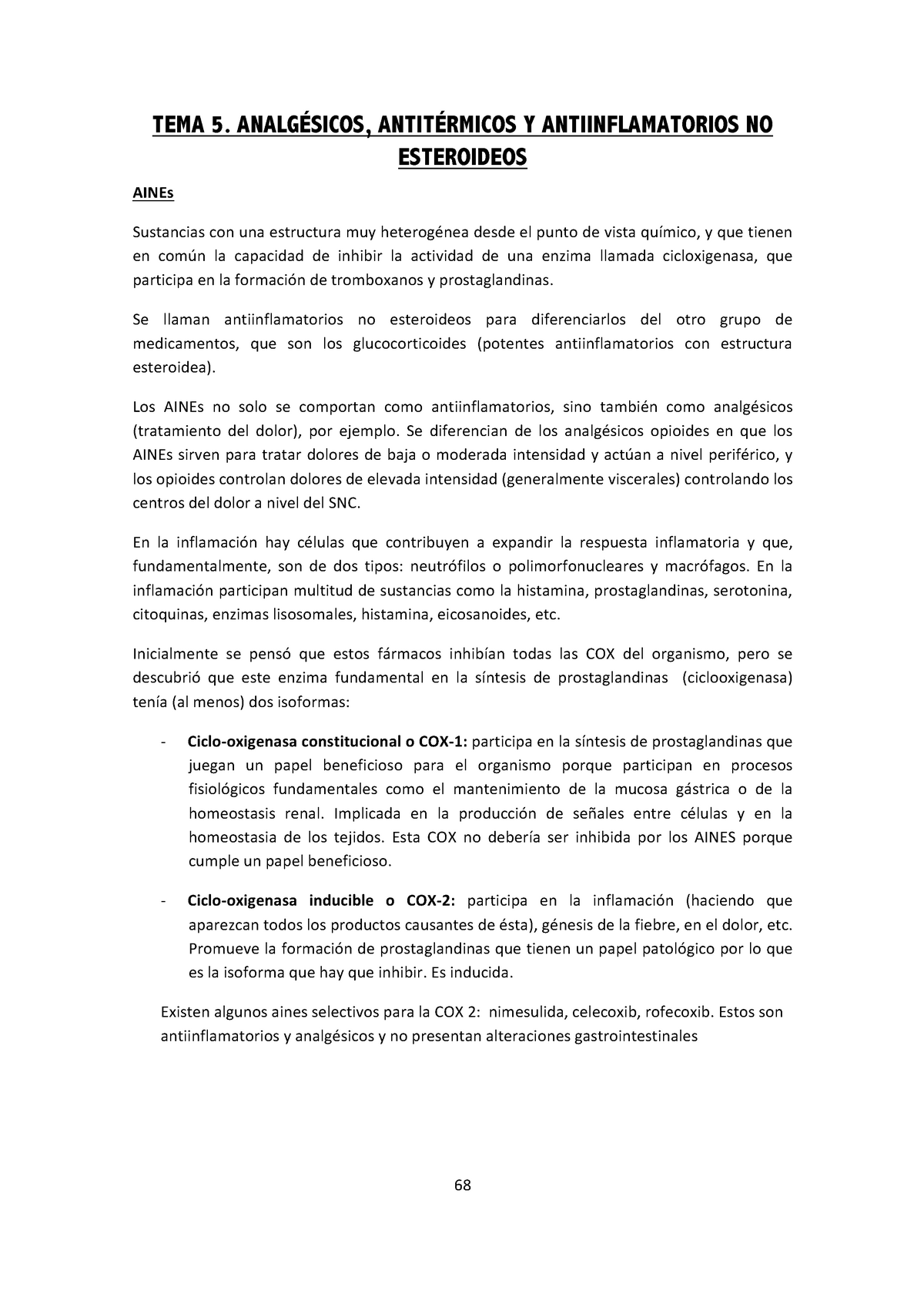 5. Aines - TEMA 5. ANALGÉSICOS, ANTITÉRMICOS Y ANTIINFLAMATORIOS NO ...