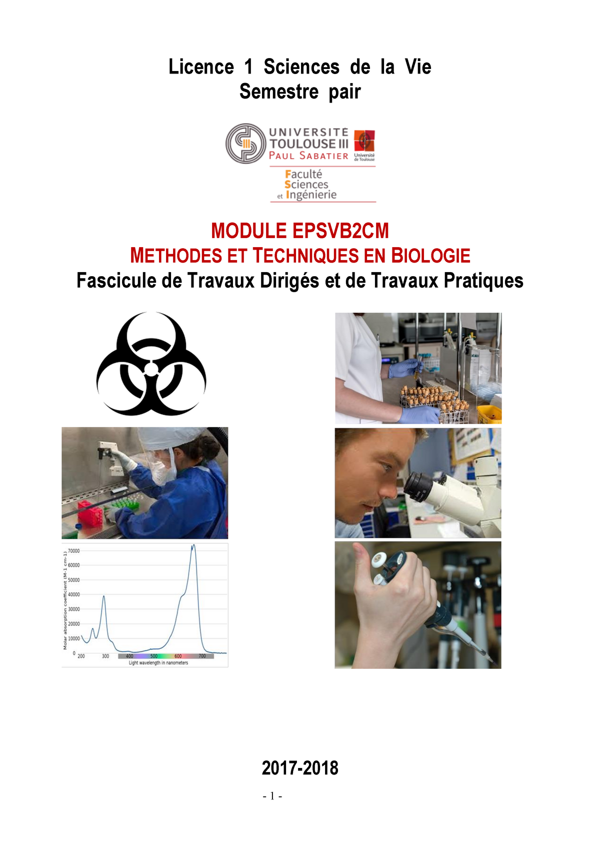 Fascicule MTB TD 2018 - Licence 1 Sciences De La Vie Semestre Pair ...